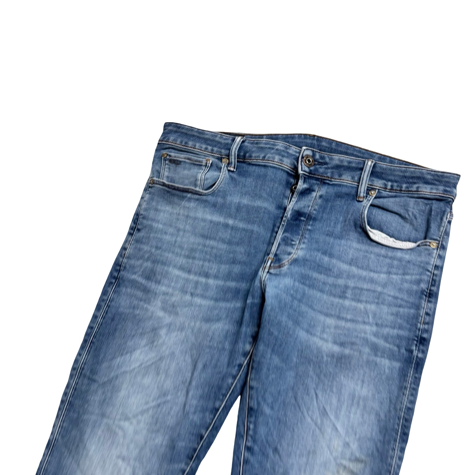 G Star 3301 Slim Jeans W36 L31 Mens Mid Blue Stretch Denim