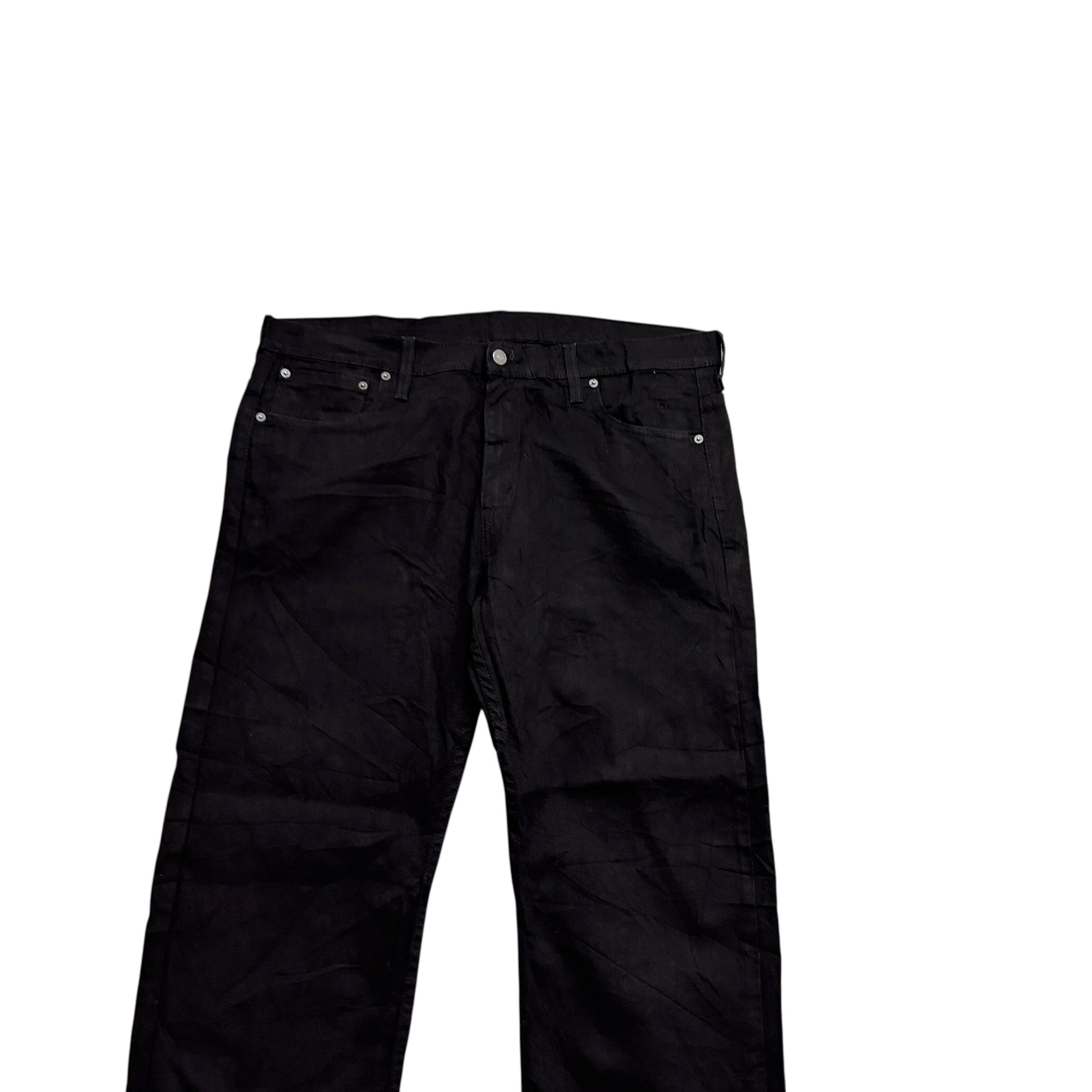 Levis 569 Jeans W38 L30 Mens Black Baggy Relaxed Straight Fit Stretch Denim (E)