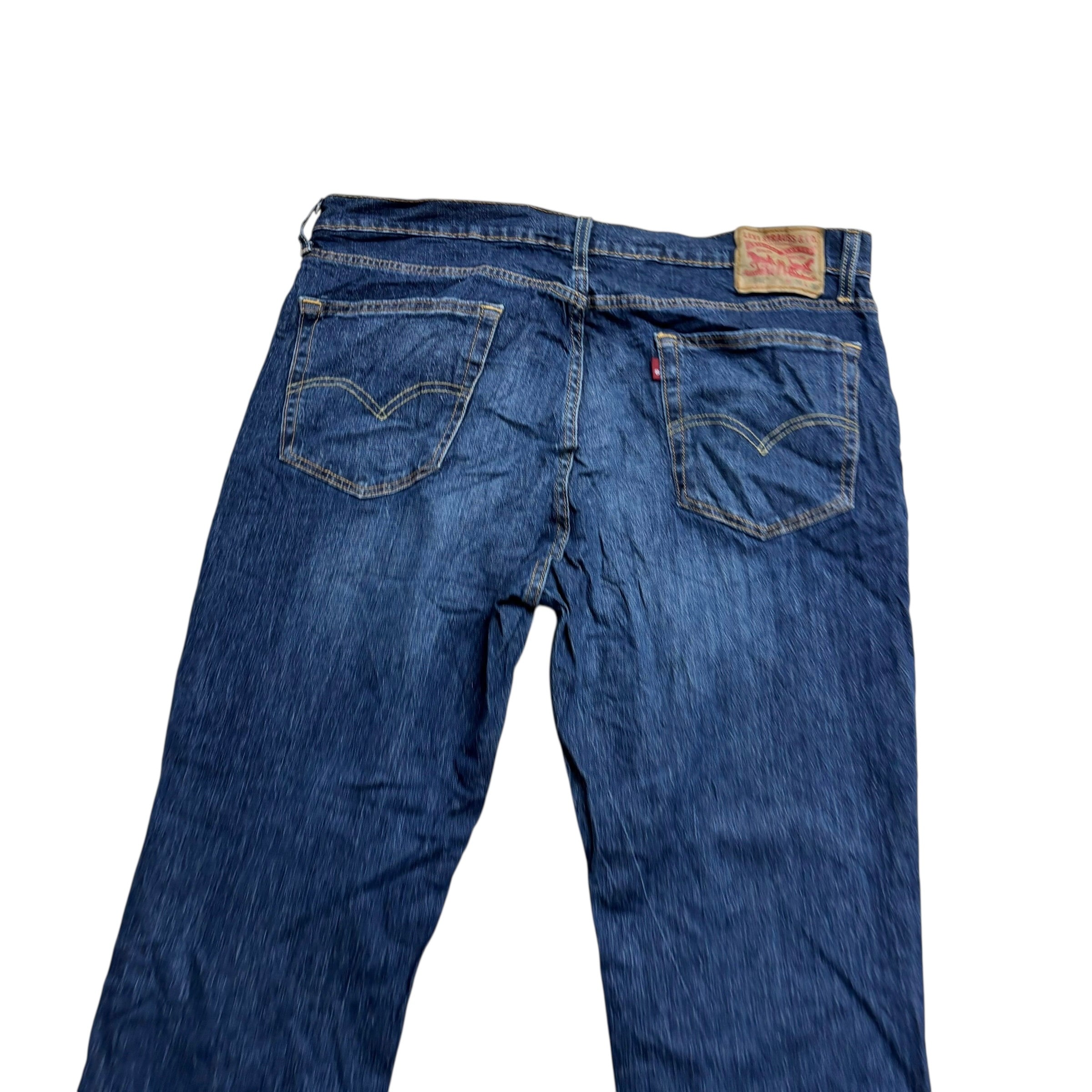 Levis 541 Jeans W38 L30 Mens Dark Blue Athletic Tapered Fit Stretch Denim (E)