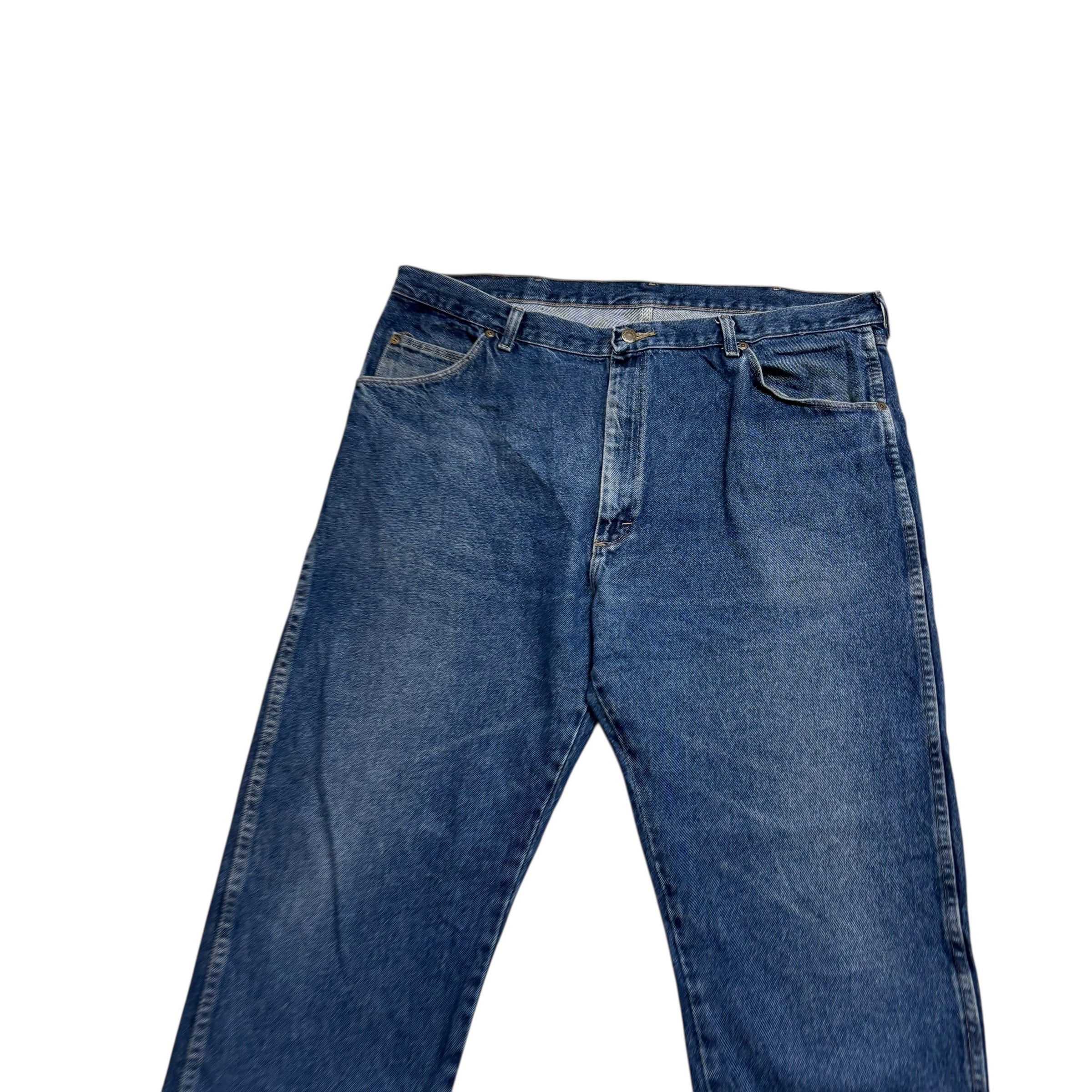 Wrangler Jeans W42 L30 Mens Mid Blue Regular Straight Fit Vintage Denim (E)