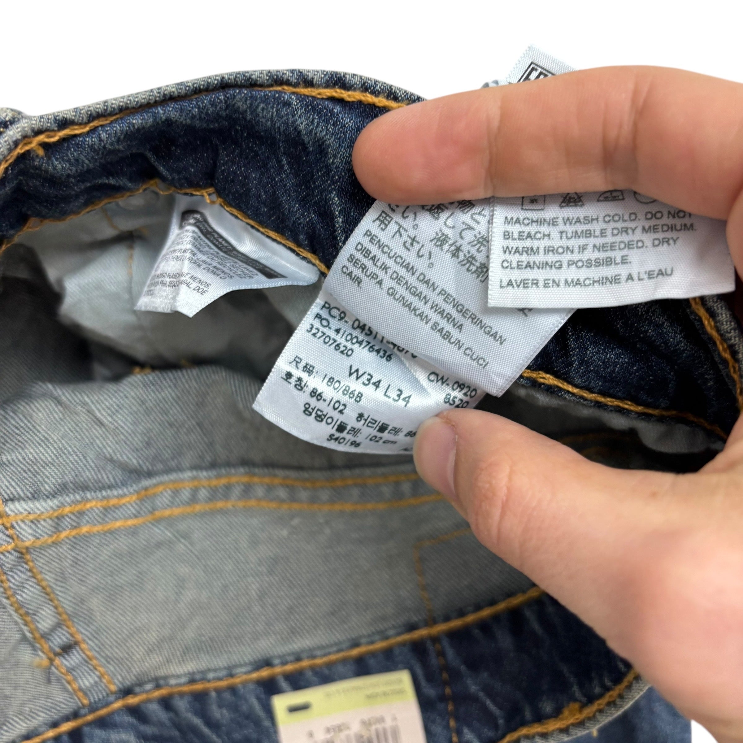 Levis 511 Jeans W34 L34 Mens Mid Blue Slim Fit Stretch Denim (E)