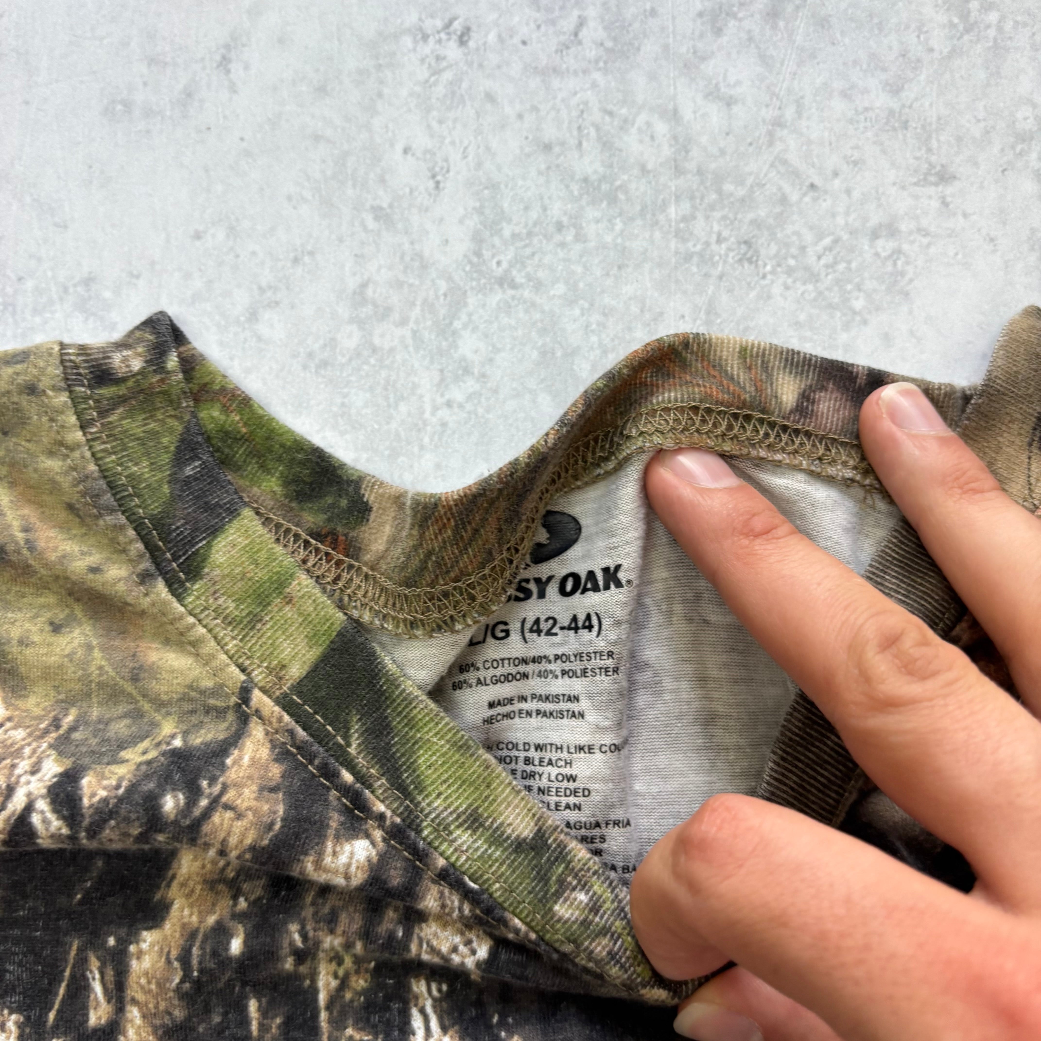 RealTree T Shirt Mens Large Camo Y2K Hunting Long Sleeve Mossy Oak (E)