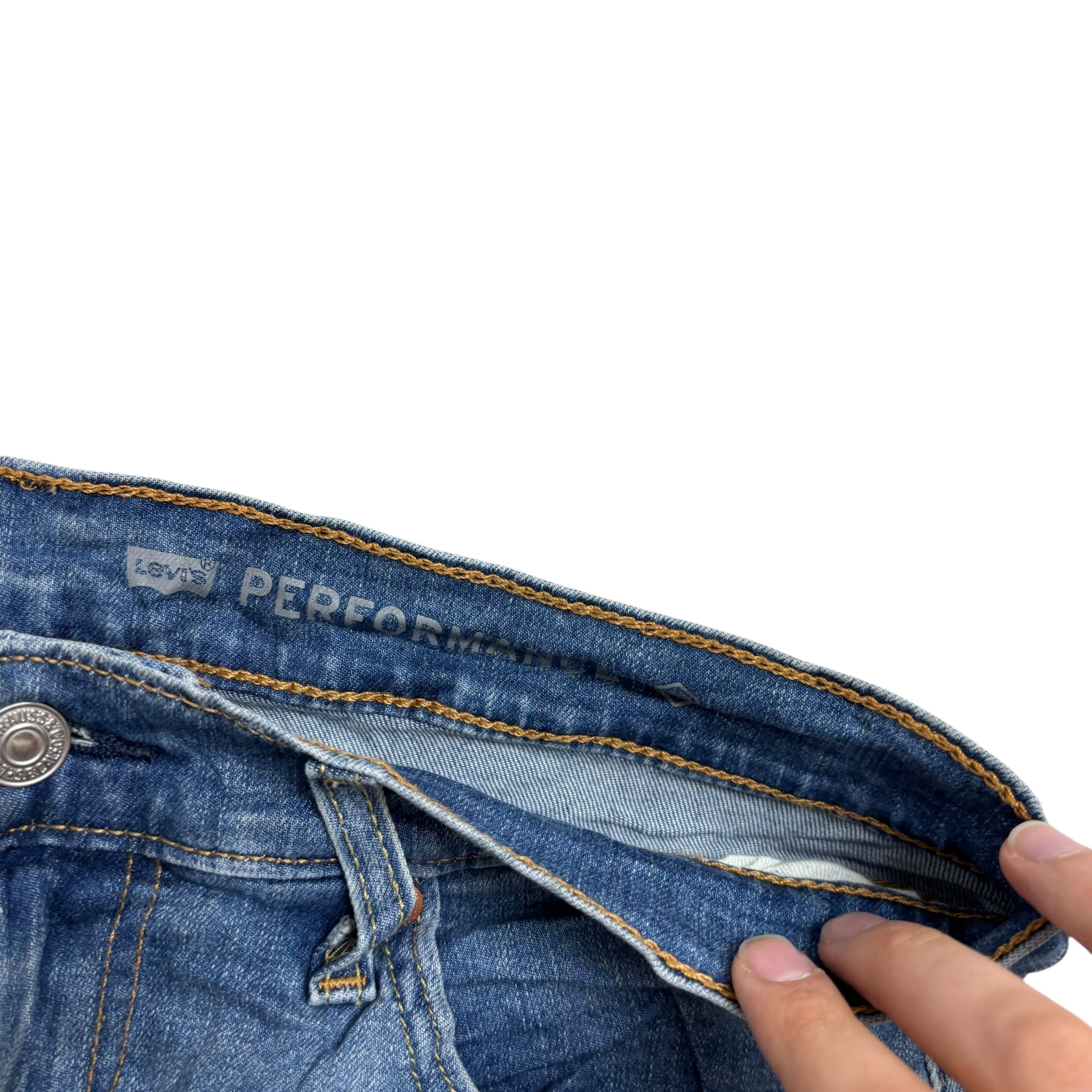 Levis 510 Jeans W33 L30 Mens Mid Blue Skinny Fit Stretch Denim (E)