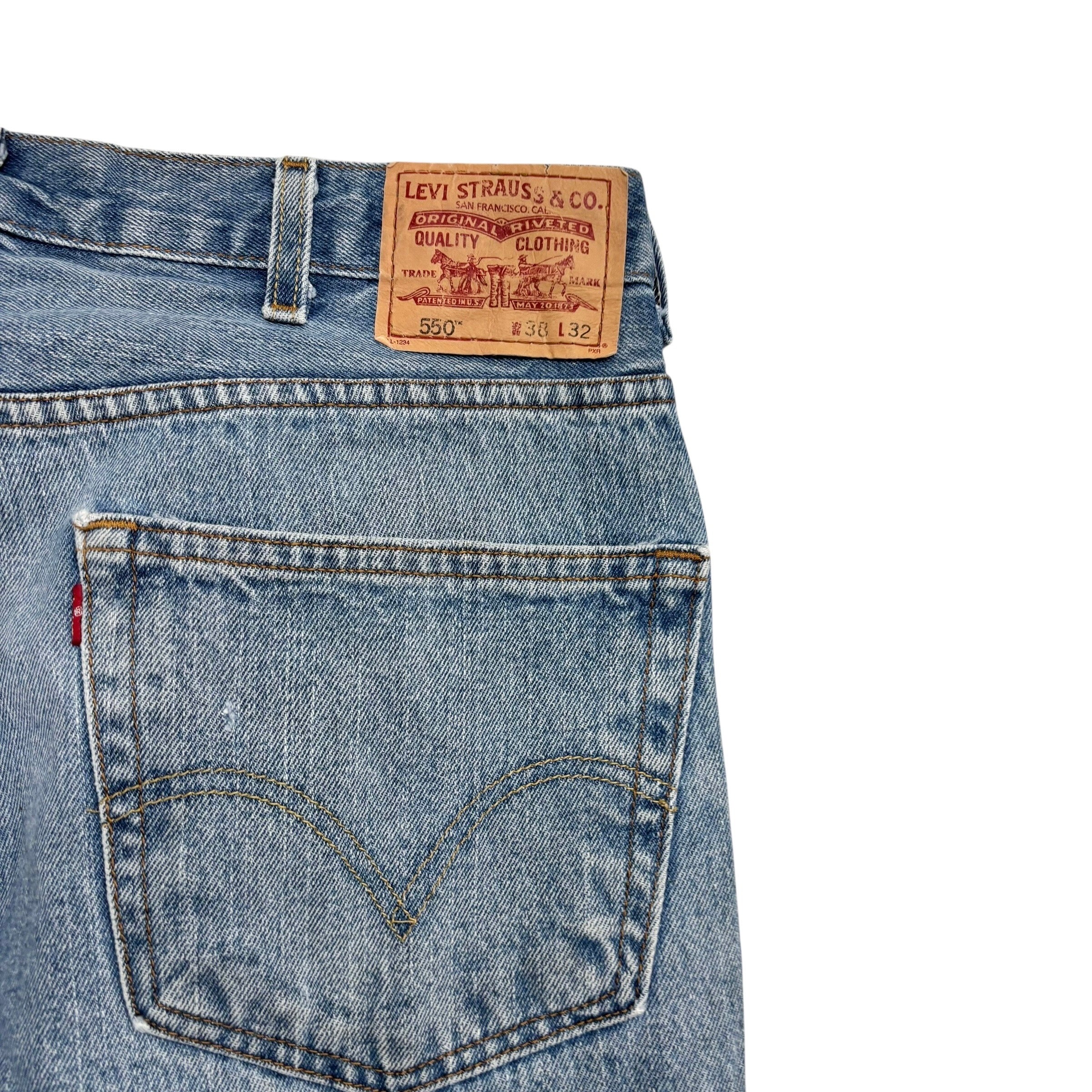 Levis 550 Jeans W36 L32 Mens Light Blue Baggy Relaxed Straight Fit Vintage Denim