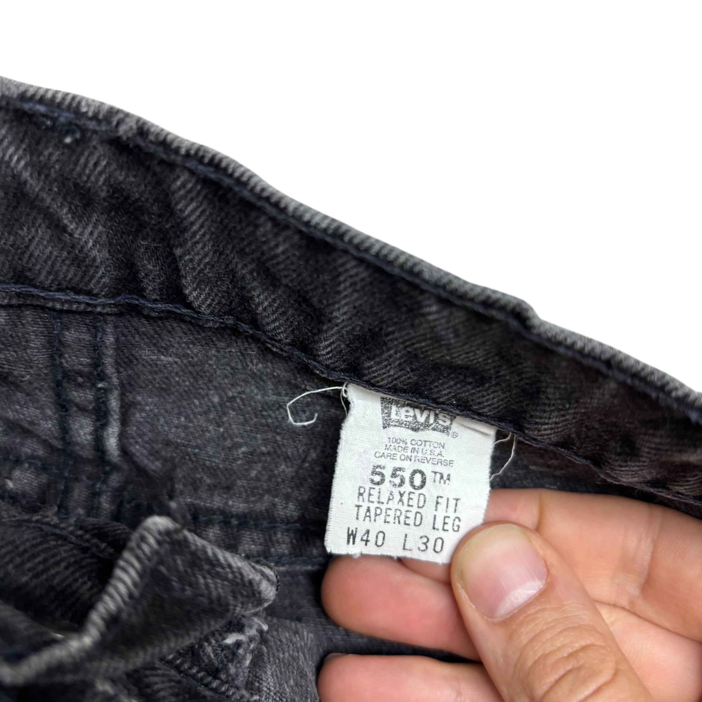 Levis 550 Jeans W38 L30 Mens Black Relaxed Tapered Fit Vintage Made In USA (E)
