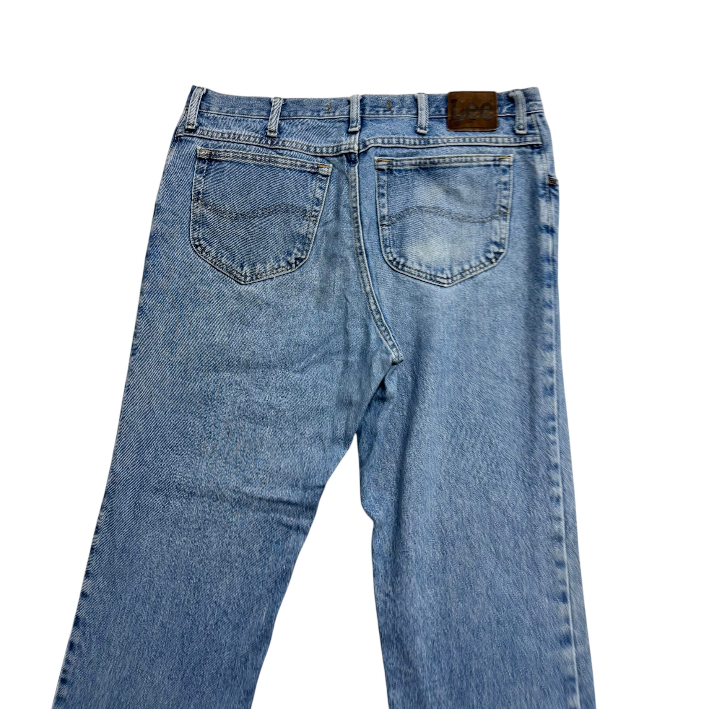 Lee Jeans W38 L32 Mens Regular Straight Fit Light Blue Vintage Denim (E)