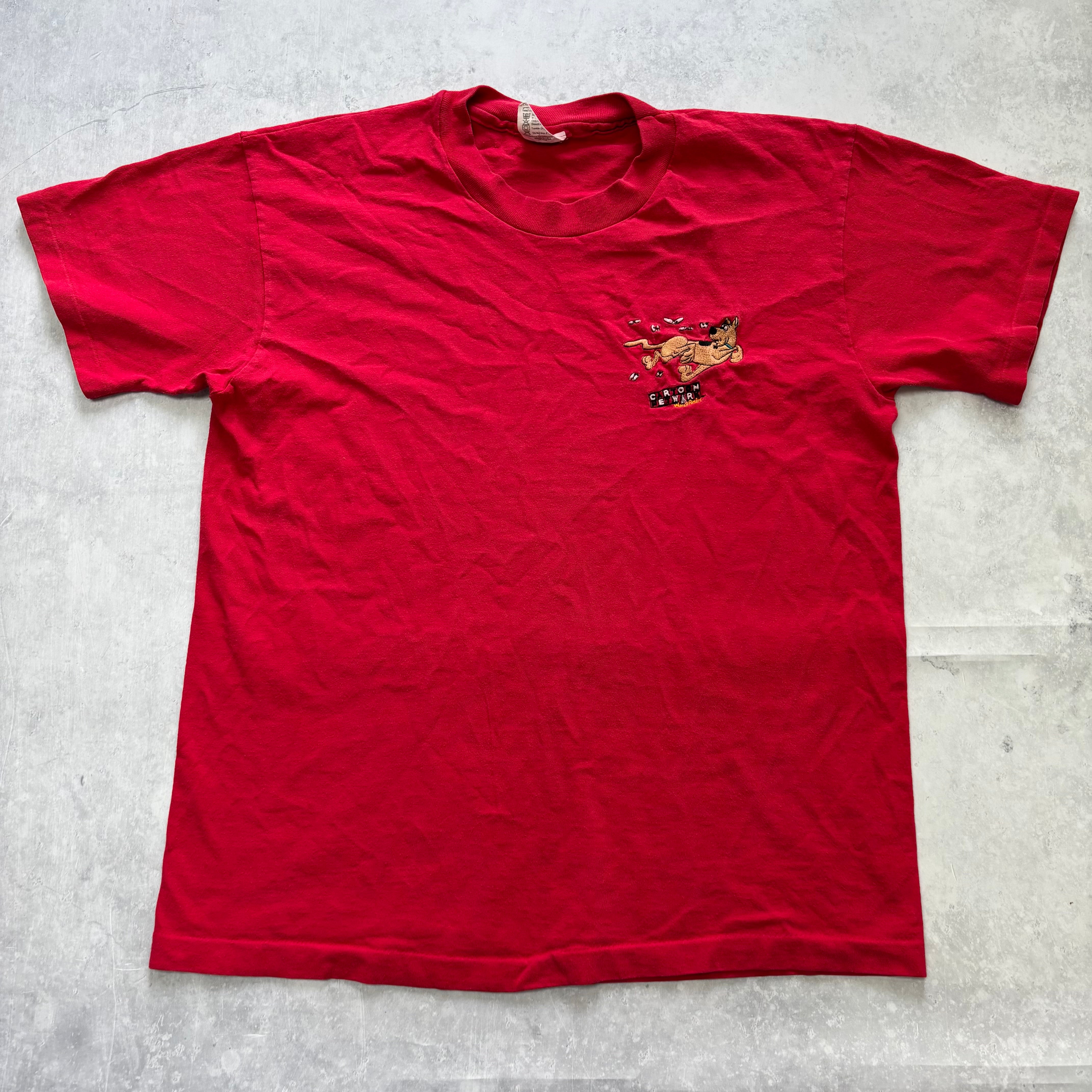 Vintage T Shirt Mens Large Red Single Stitch Graphic Print 90s Cartoon