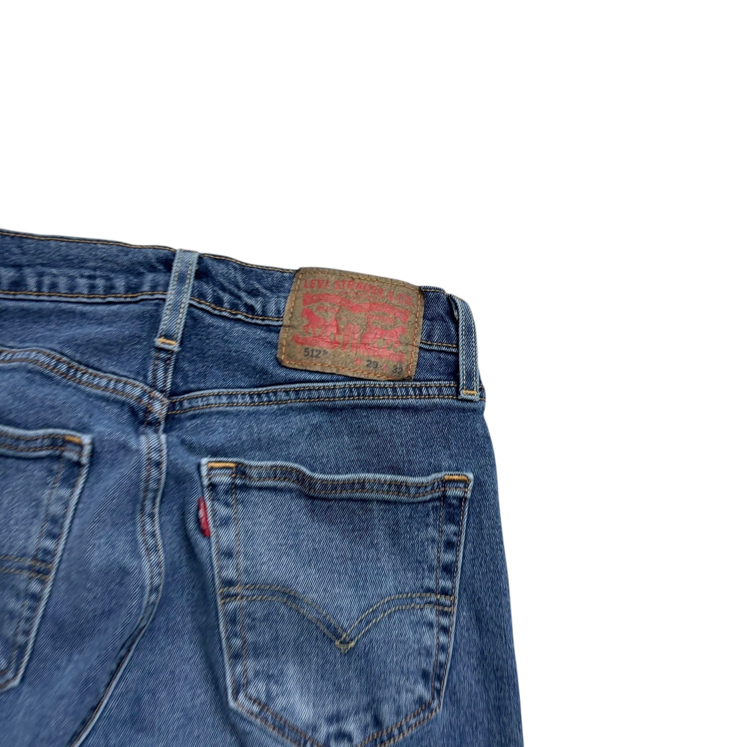 Levis 512 Jeans W28 L32 Mens Mid Blue Slim Tapered Fit Stretch Denim