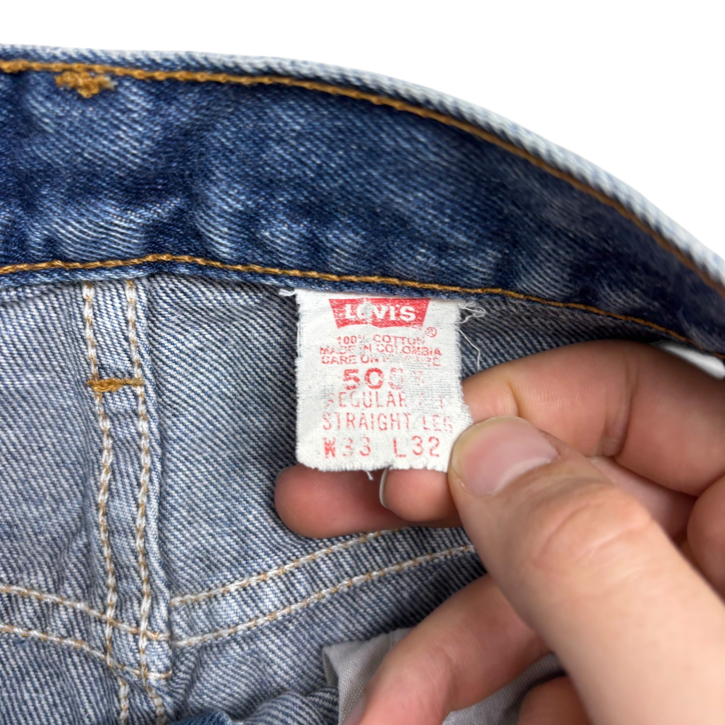 Levis 505 Jeans W32 L32 Mens Mid Blue Regular Straight Fit Vintage 90s Denim