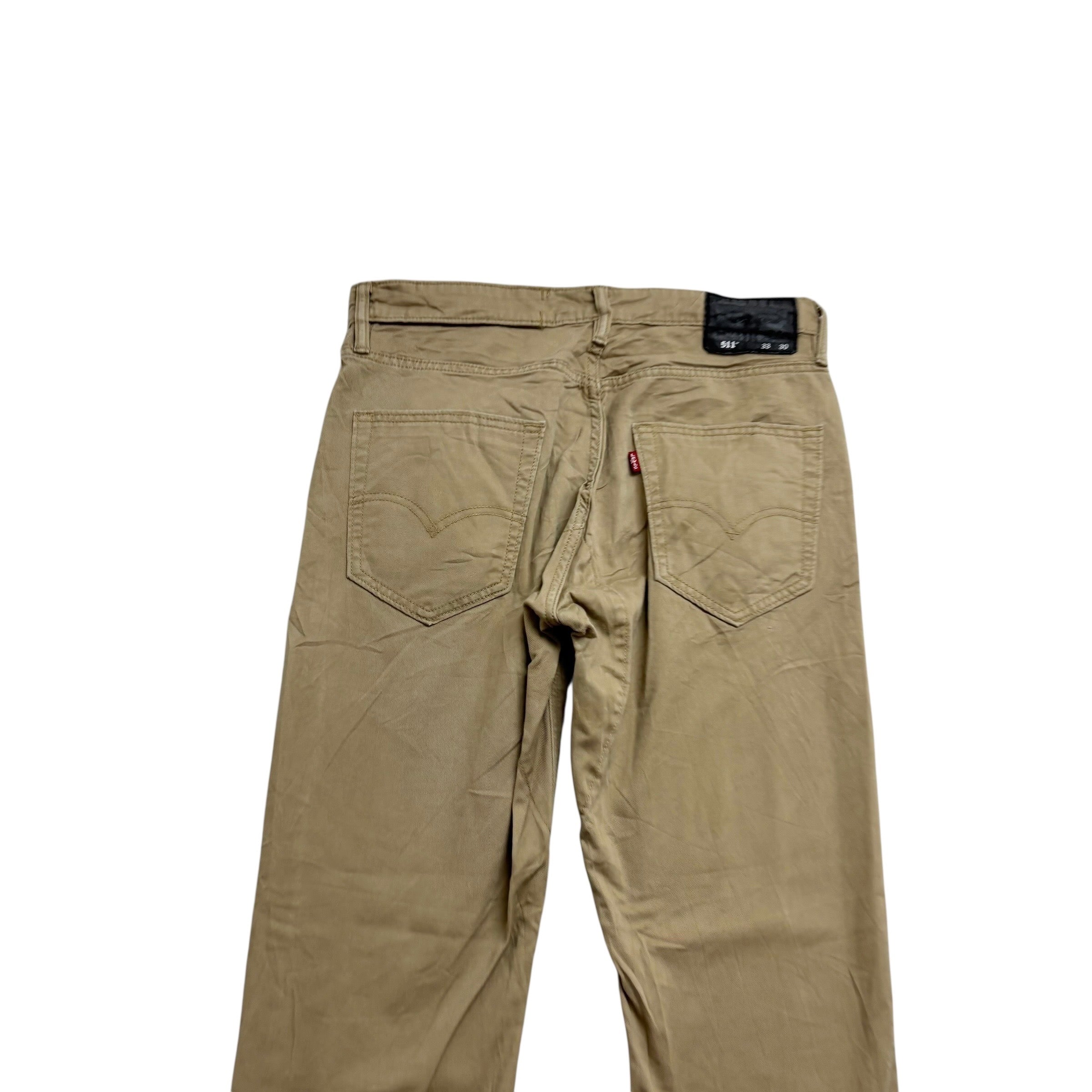Levis 511 Commuter Trousers W32 L30 Mens Beige Slim Fit Stretch Pants (E)