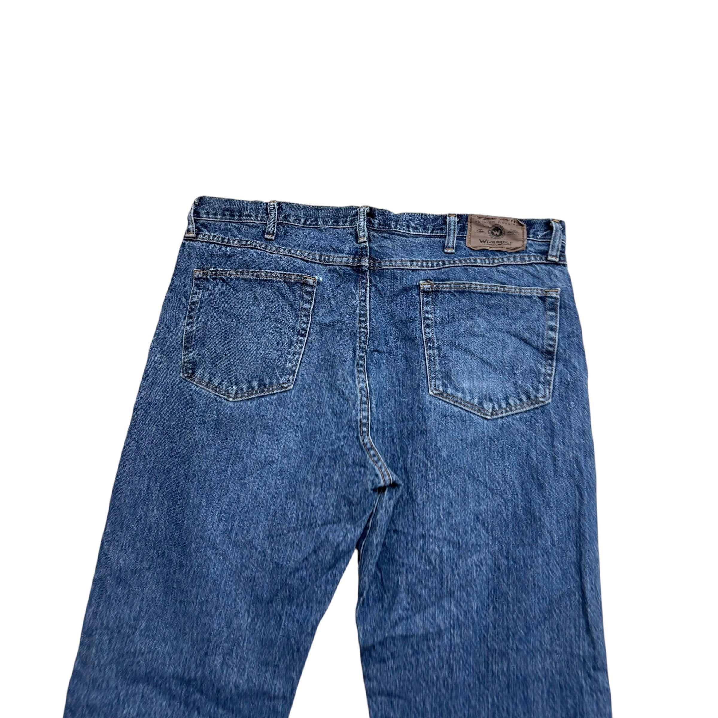 Wrangler Jeans W38 L30 Mens Mid Blue Regular Straight Fit Vintage Denim (E)