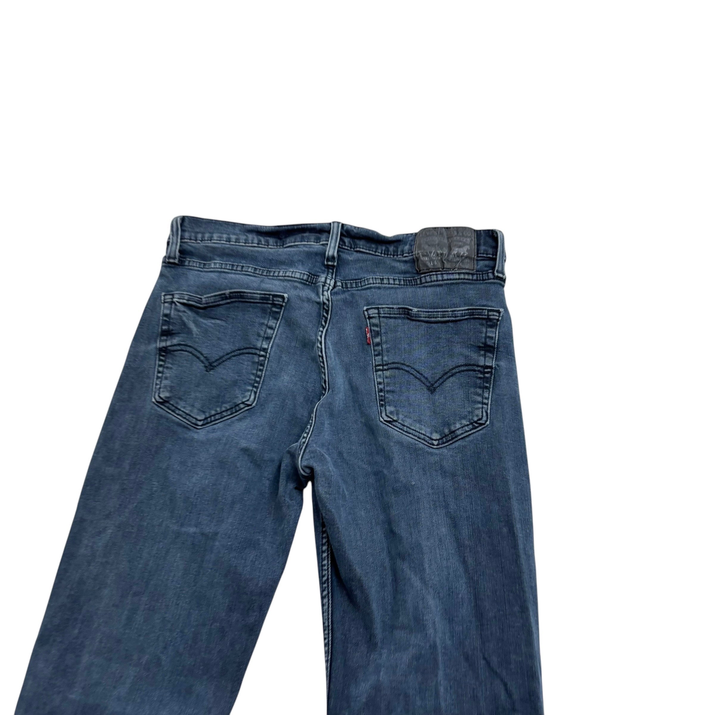 Levis 514 Jeans W32 L32 Mens Navy Blue Slim Straight Fit Stretch Denim (F)