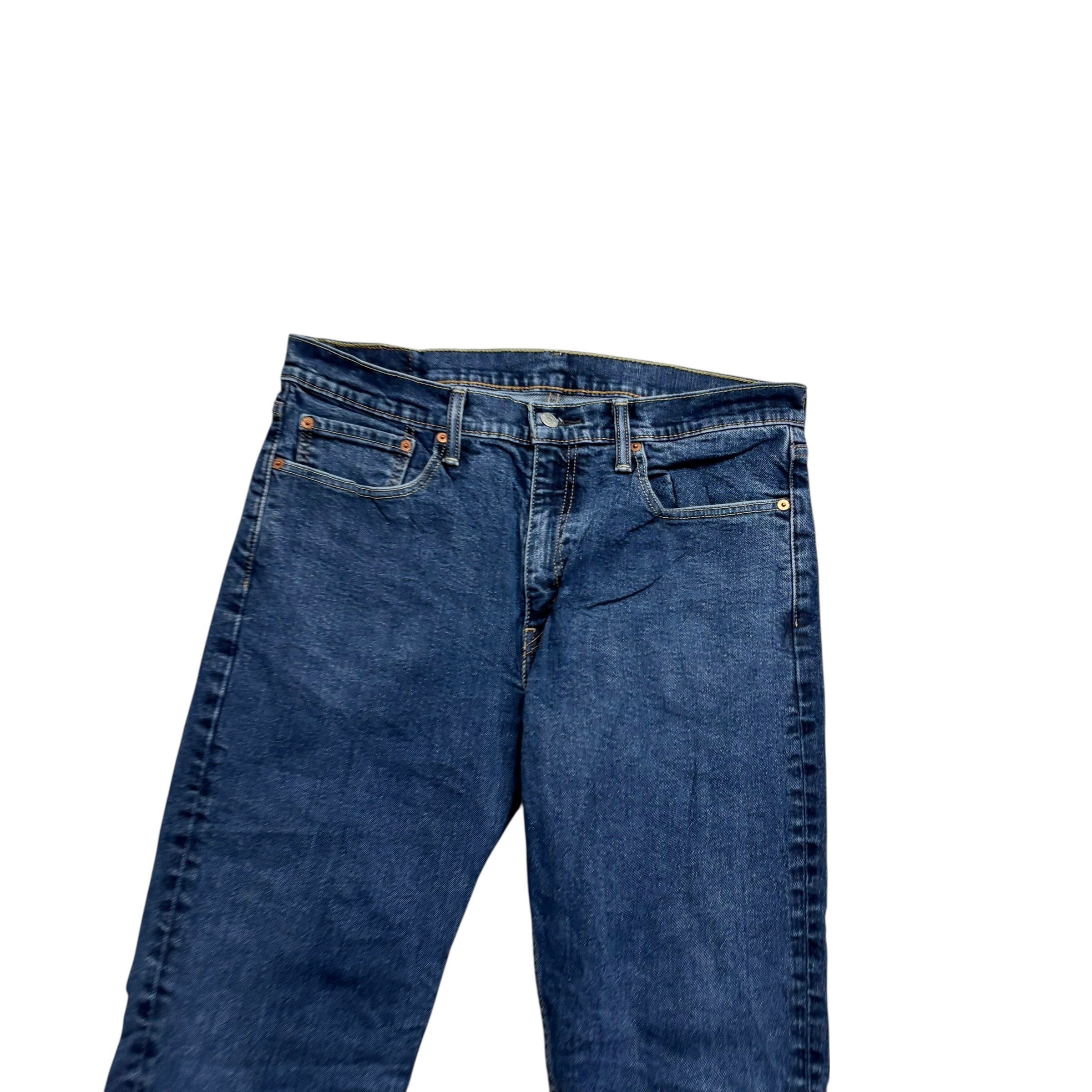 Levis 514 Jeans W36 L30 Mens Mid Blue Regular Straight Fit Stretch Denim (E)