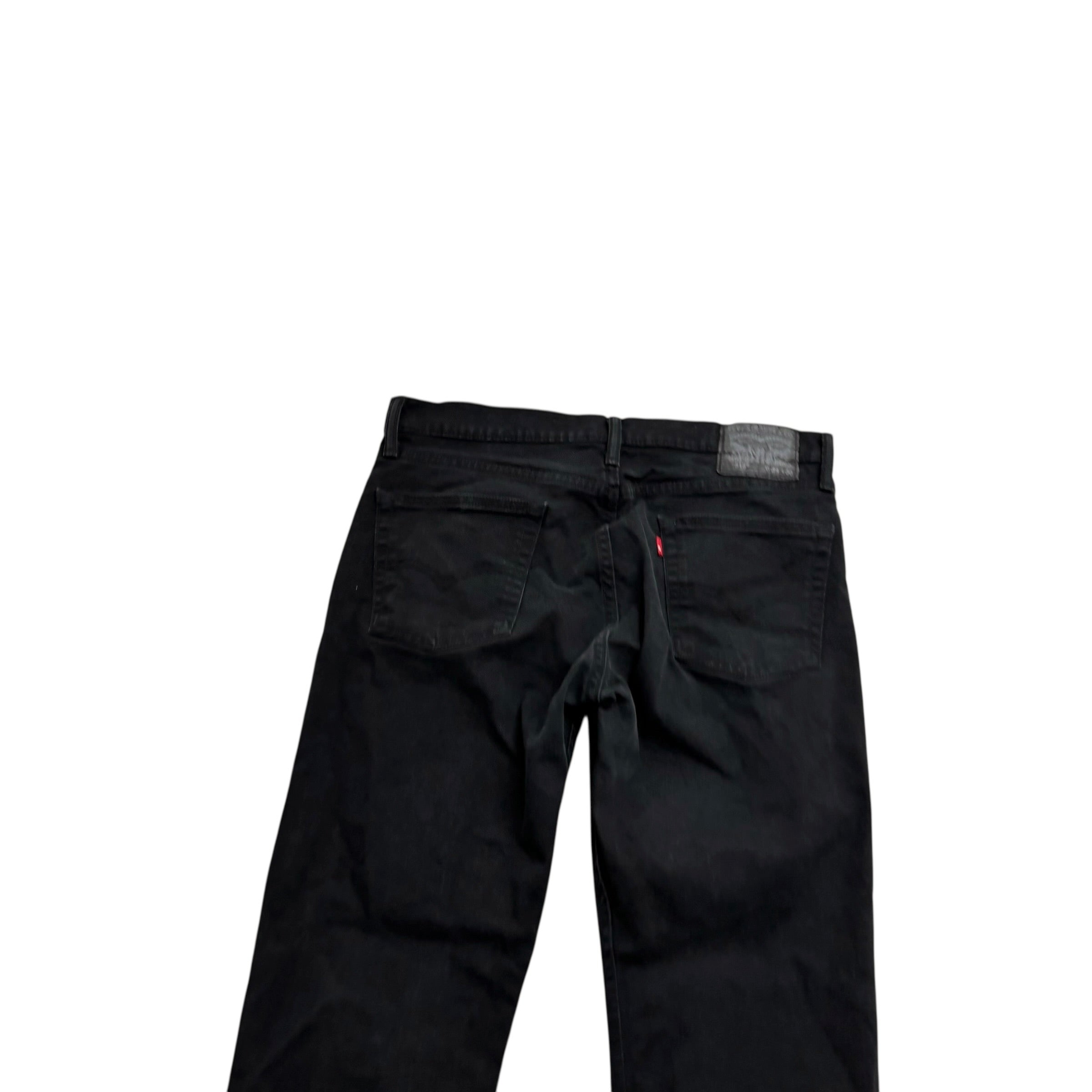 Levis 513 Jeans W34 L30 Mens Black Slim Straight Fit Stretch Denim (E)