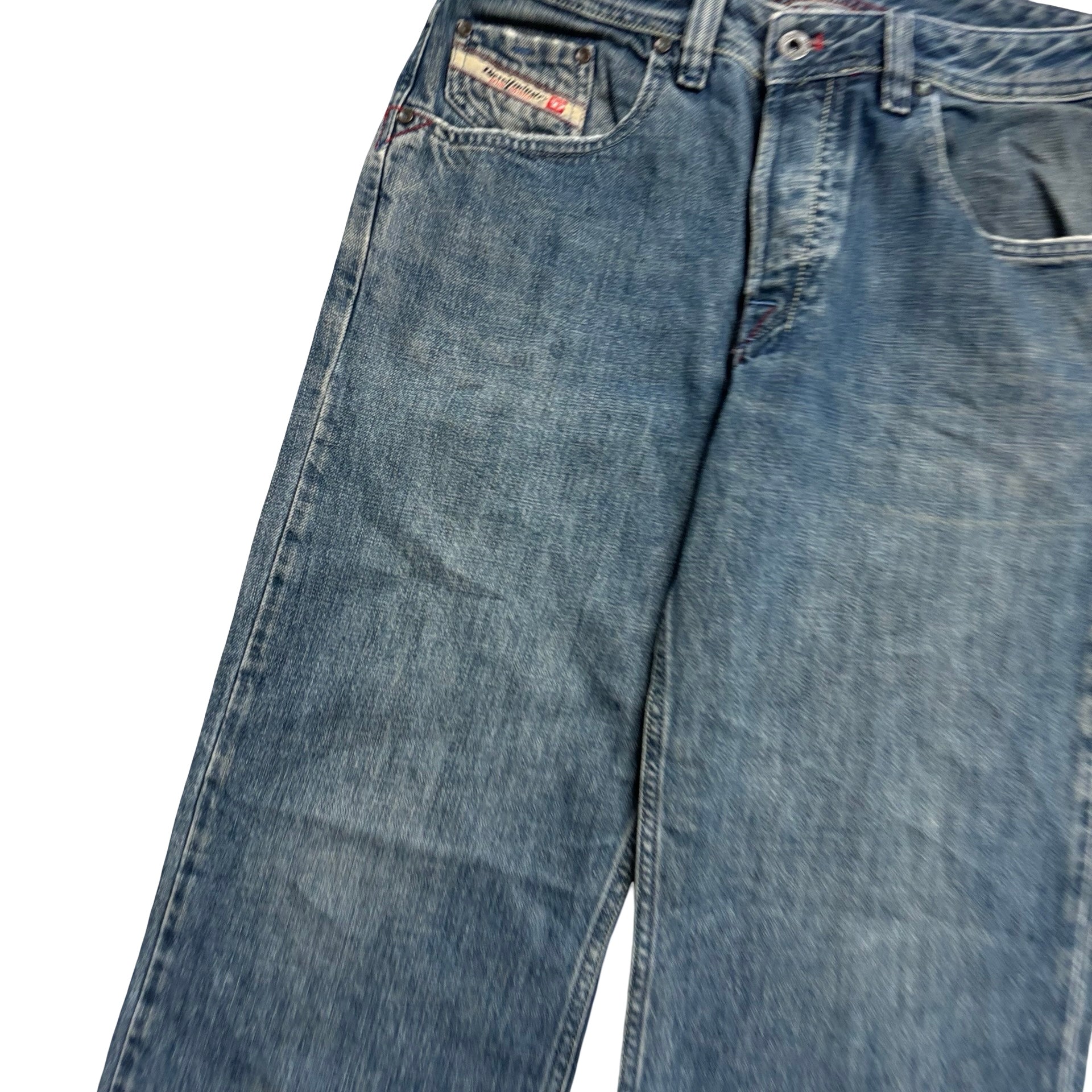Diesel Rolan Jeans W30 L30 Mens Mid Blue Relaxed Straight Fit Denim