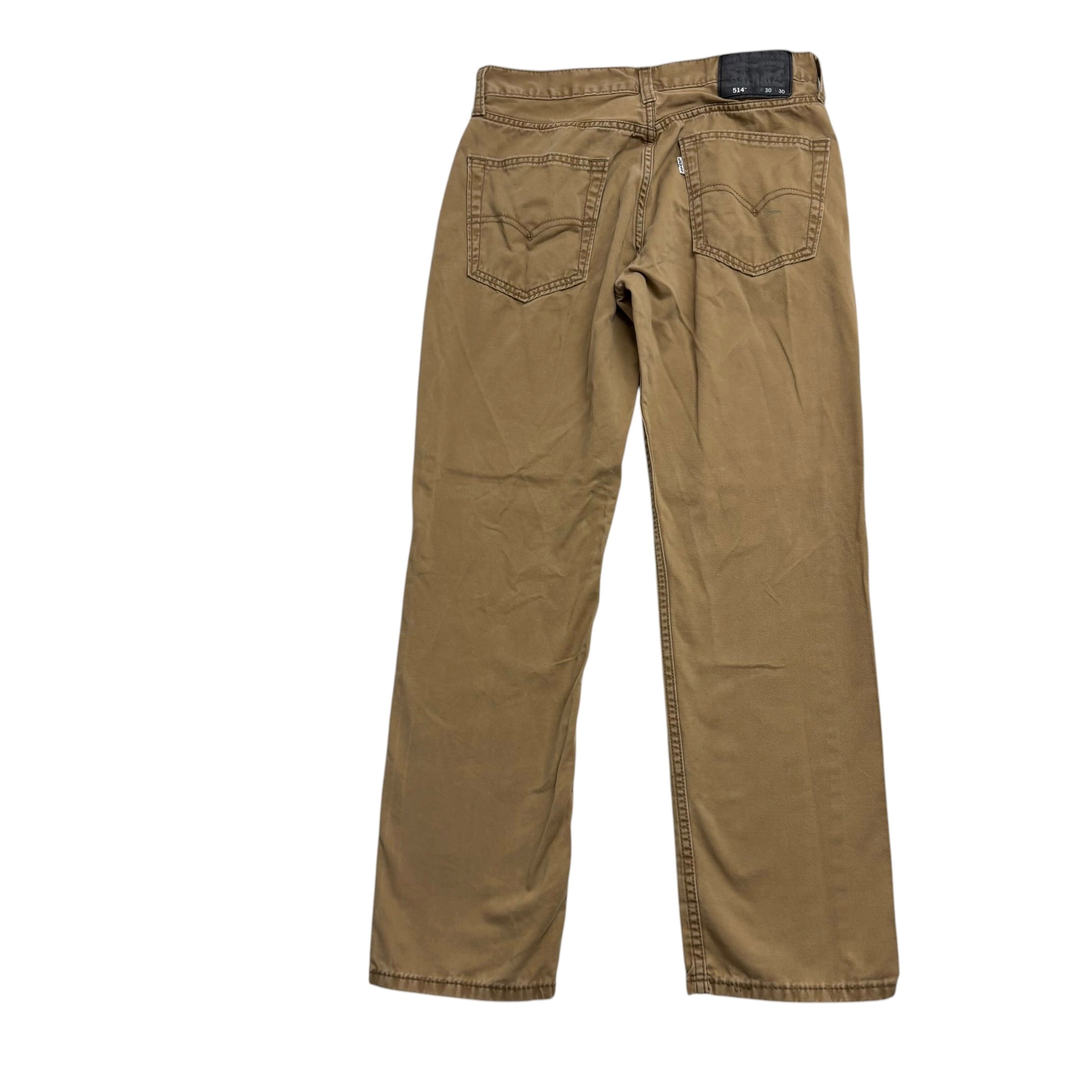 Levis 514 Trousers W30 L29 Mens Tan Regular Straight Fit Pants