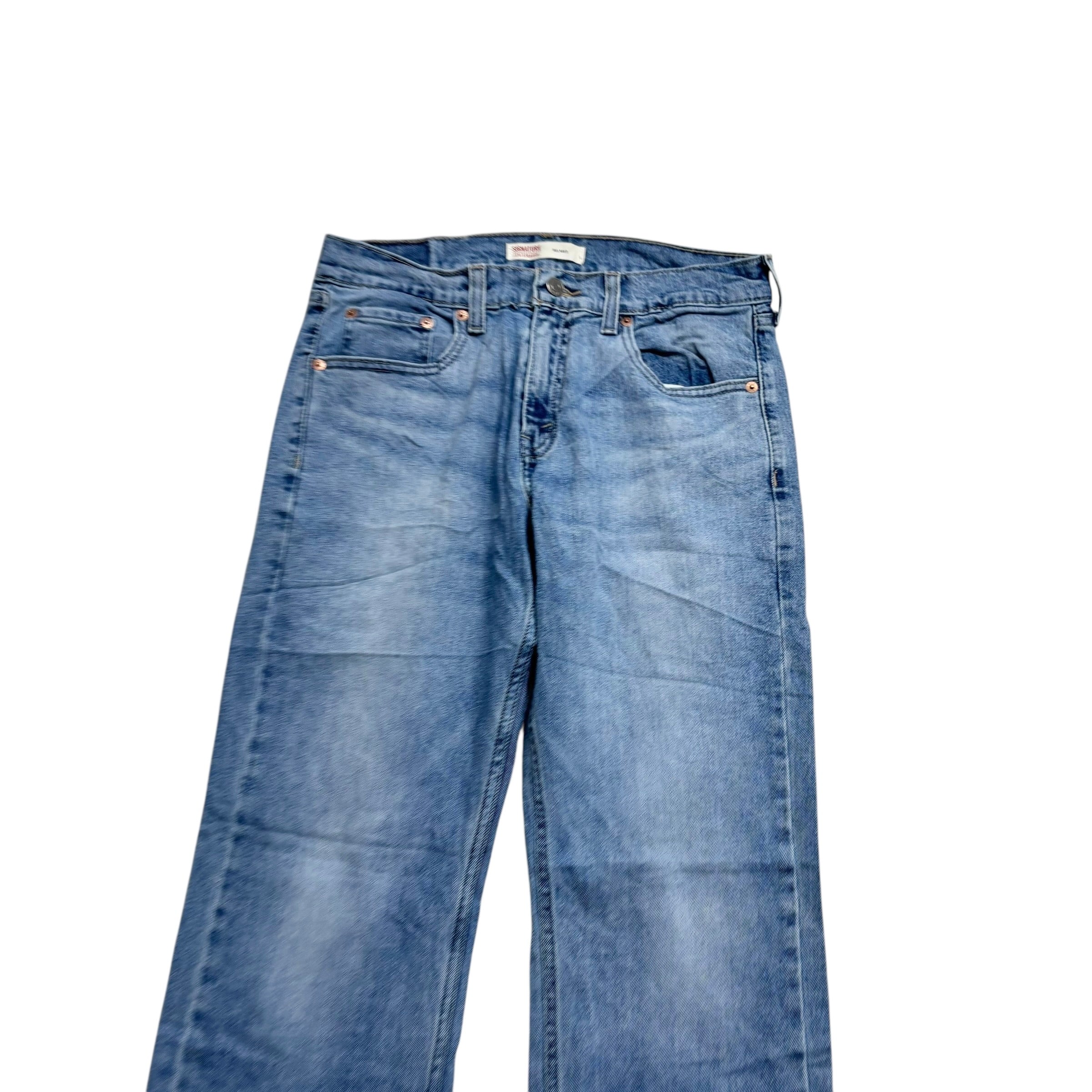 Levis Signature Jeans W29 L30 Mens Light Blue Relaxed Straight Stretch Denim (E)