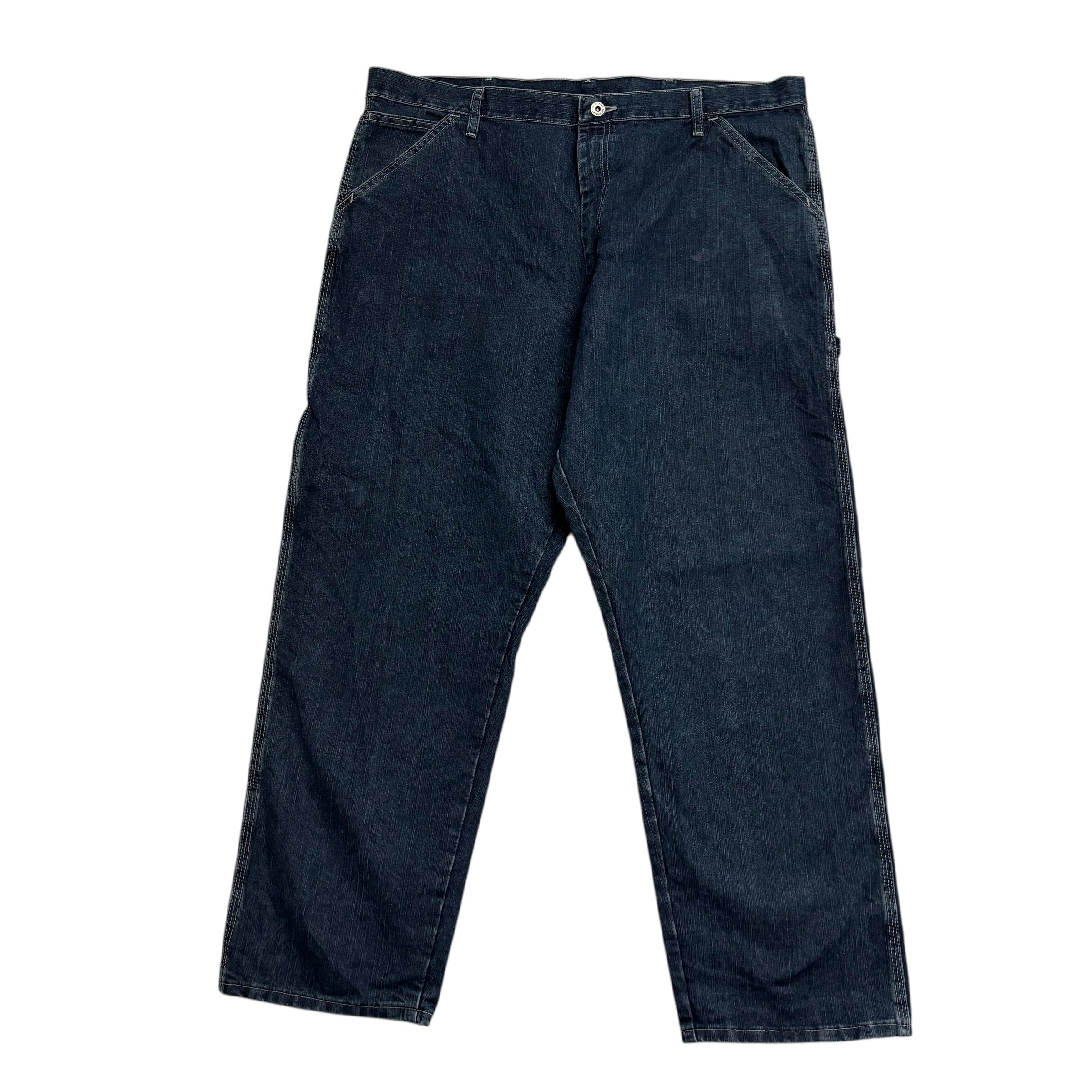 Wrangler Carpenter Jeans W40 L30 Mens Dark Blue Relaxed Straight Fit Denim (F)