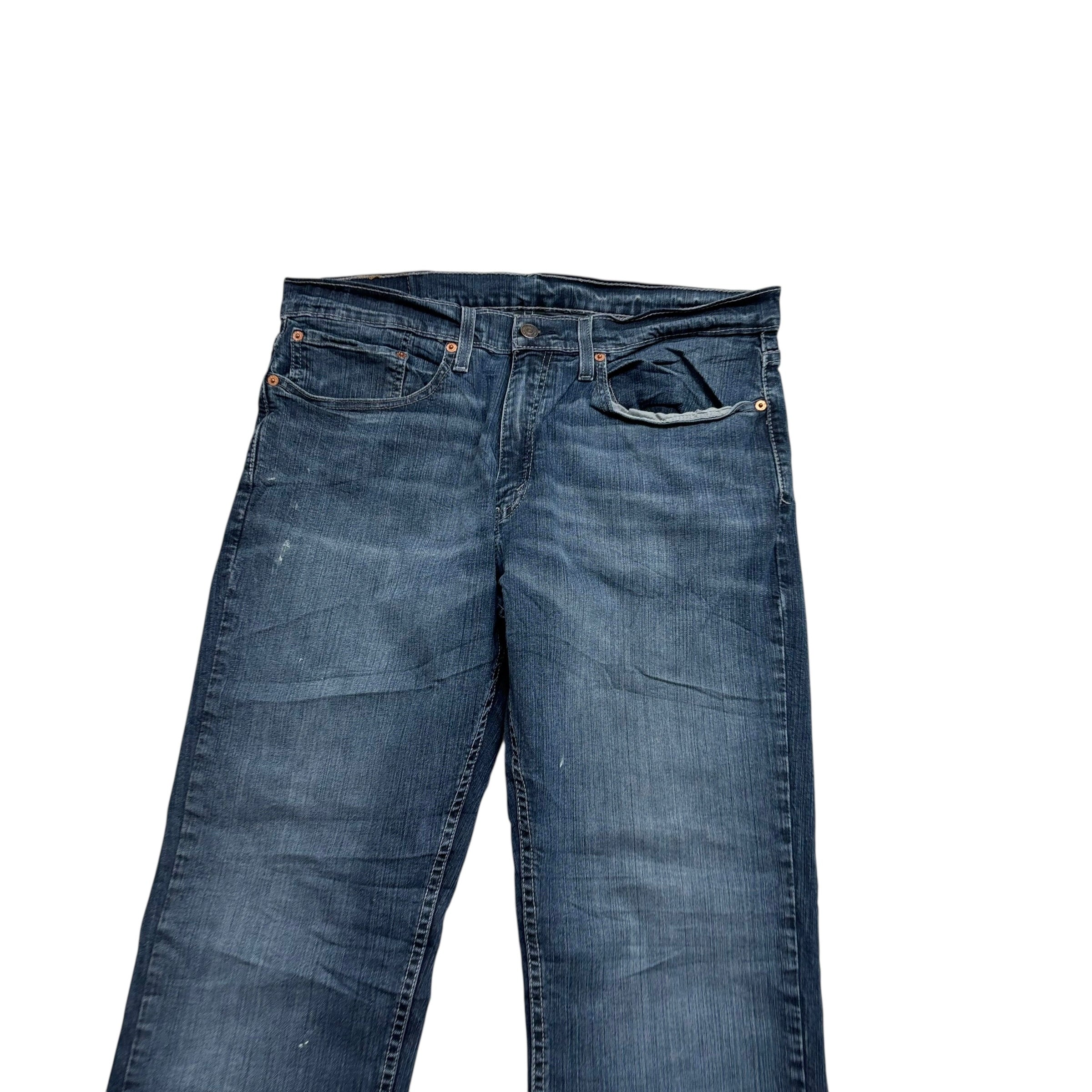 Levis 559 Jeans W34 L34 Mens Navy Blue Regular Straight Fit Stretch Denim (E)