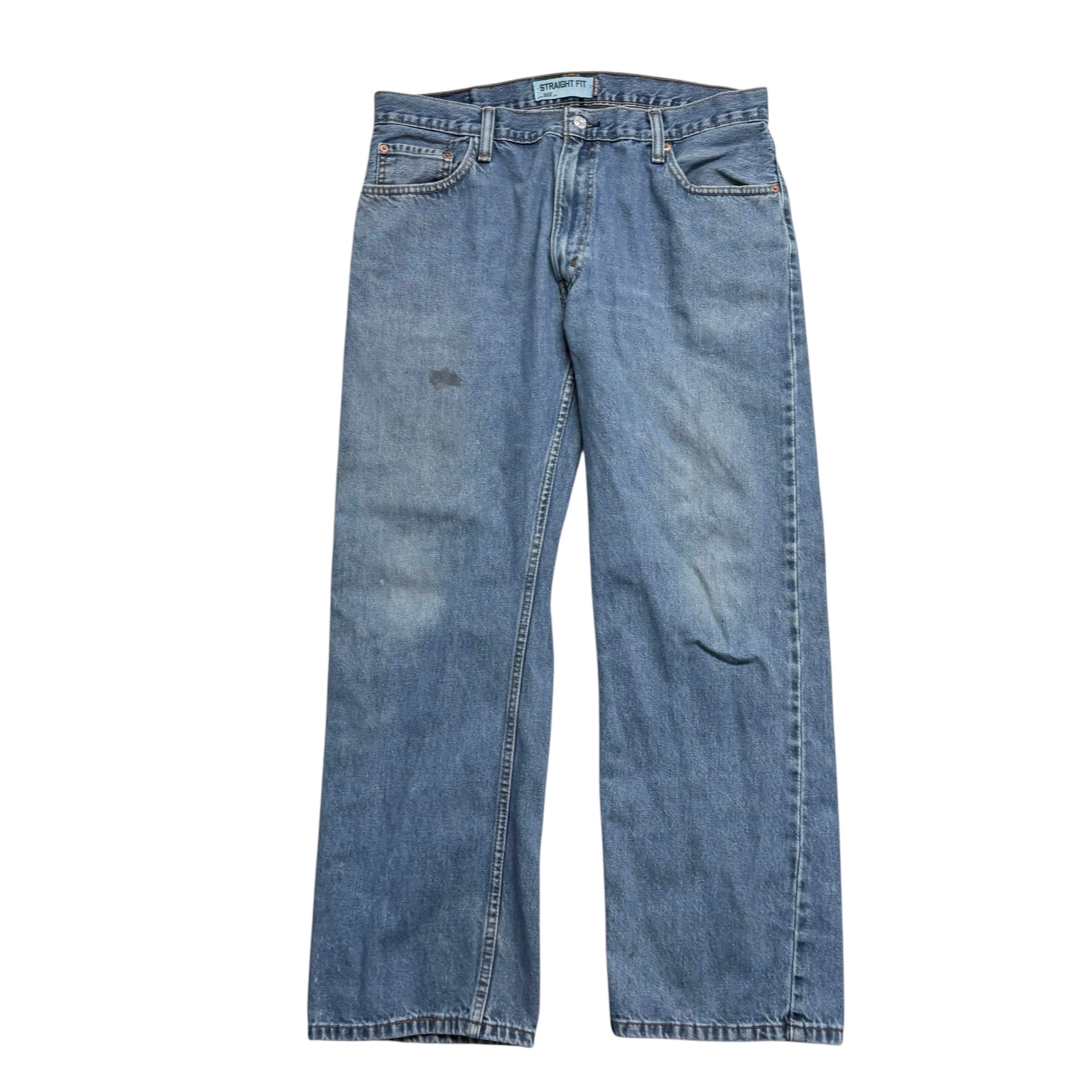 Levis 505 Jeans W36 L30 Mens Mid Blue Regular Straight Fit Vintage Denim (F)