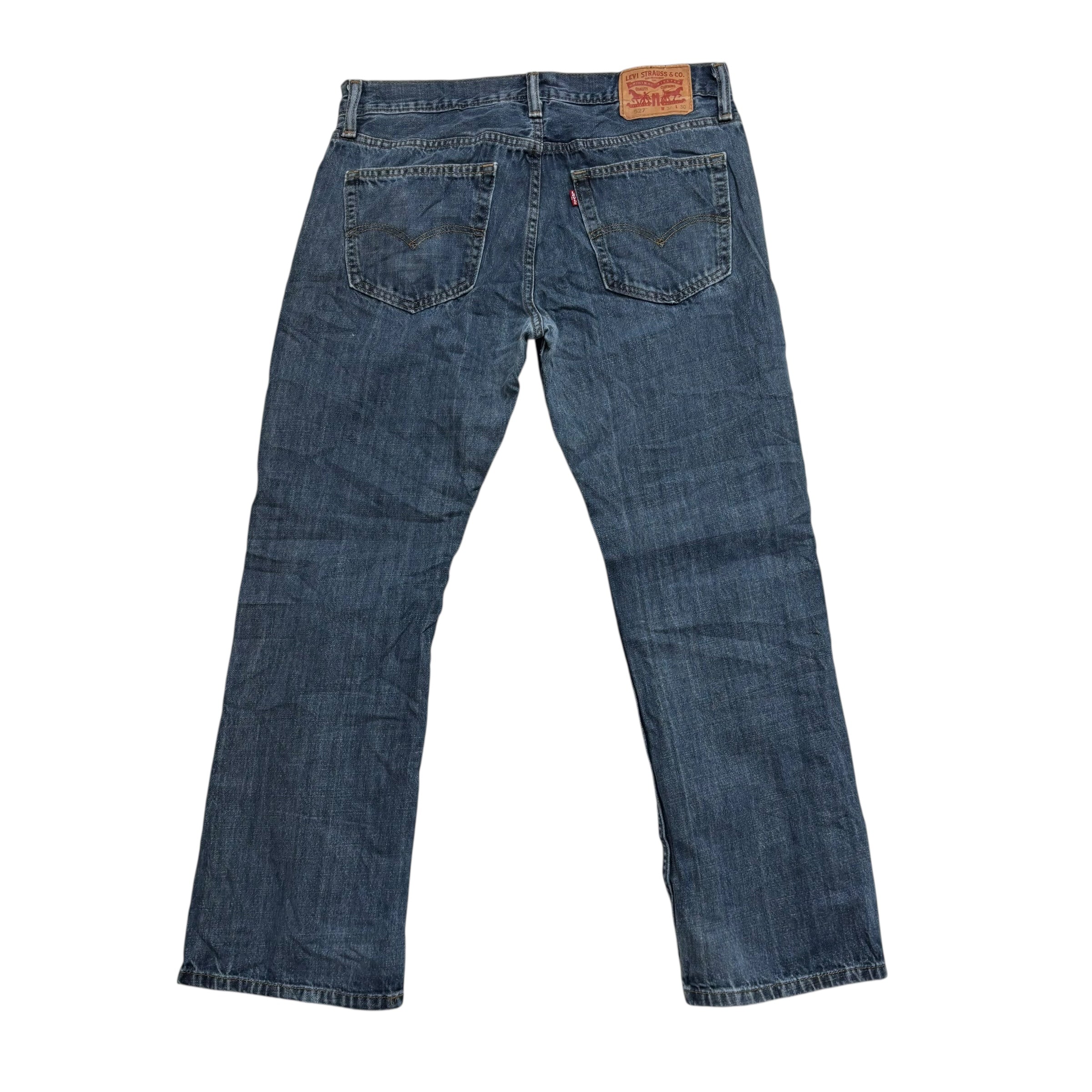 Levis 527 Jeans W34 L30 Mens Mid Blue Slim Bootcut Fit Denim (F)