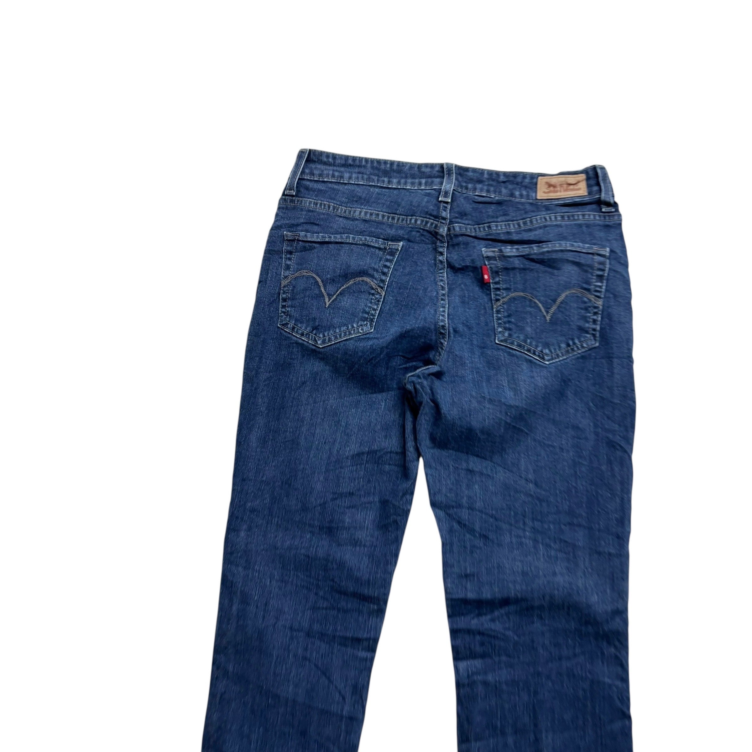 Levis Jeans W29 L28 Womens Mid Rise Skinny Dark Blue Stretch Vintage Denim (E)
