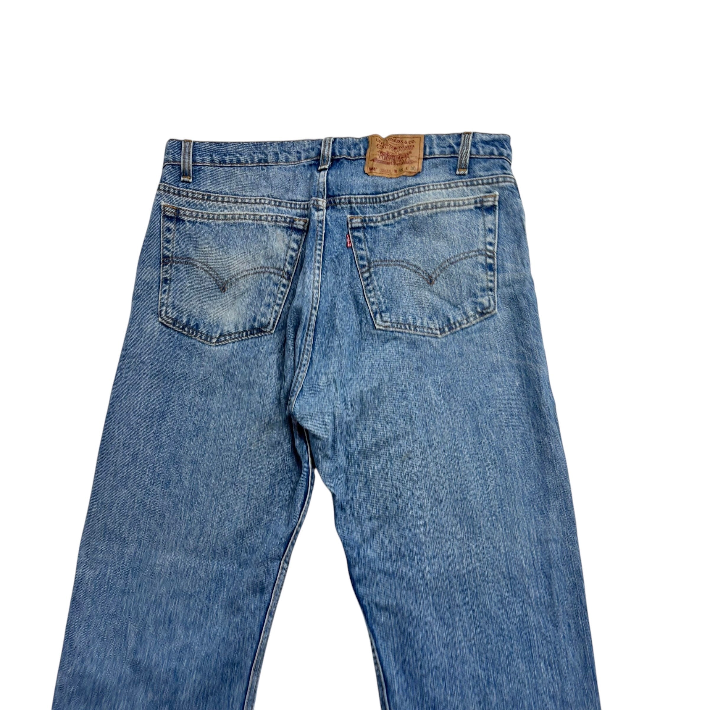 Levis 505 Jeans W38 L30 Mens Mid Blue Regular Straight Fit Vintage 90s Denim