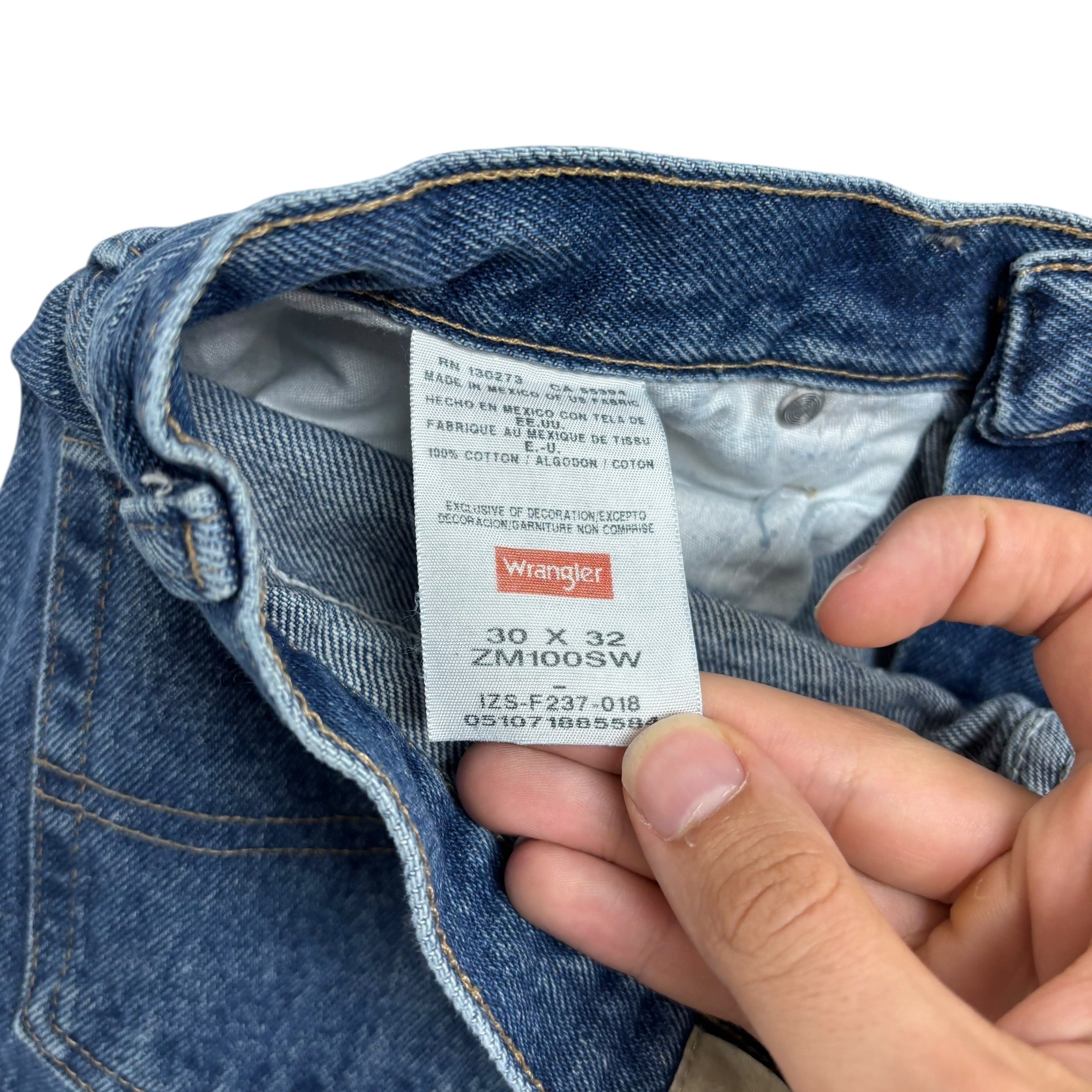 Wrangler Jeans W29 L32 Mens Mid Blue Regular Straight Fit Denim (E)