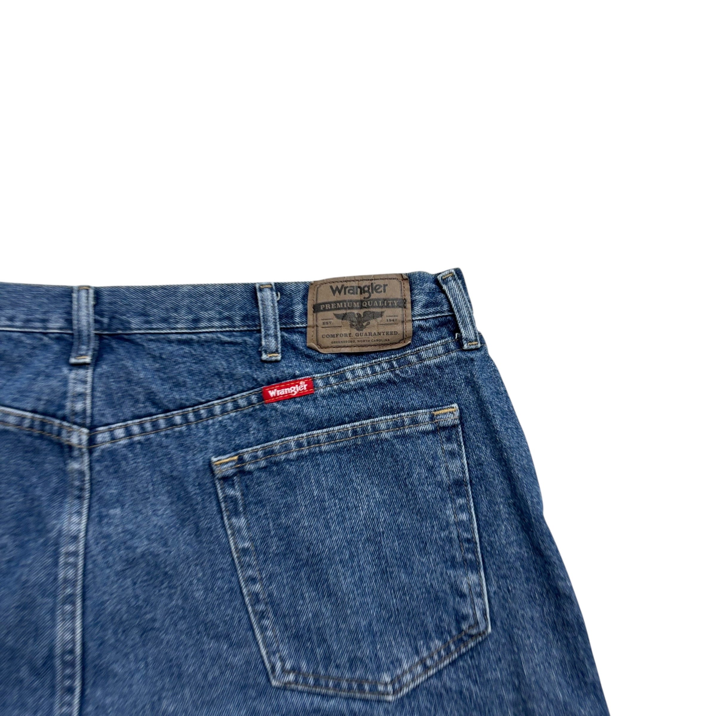 Wrangler Baggy Jorts W42 Mens Denim Shorts Mid Blue Relaxed Fit (E)