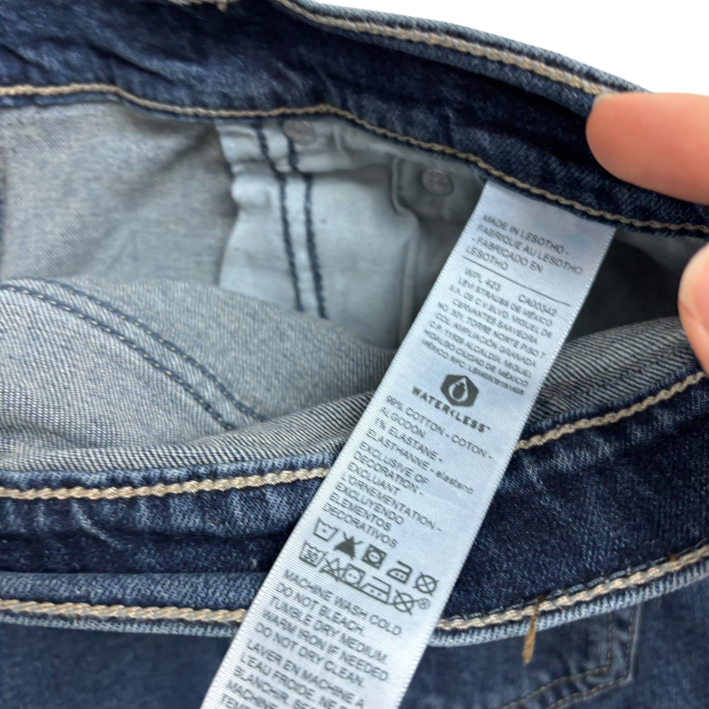 Levis Signature Jeans W36 L29 Mens Mid Blue Relaxed Straight Fit Stretch Denim (E)