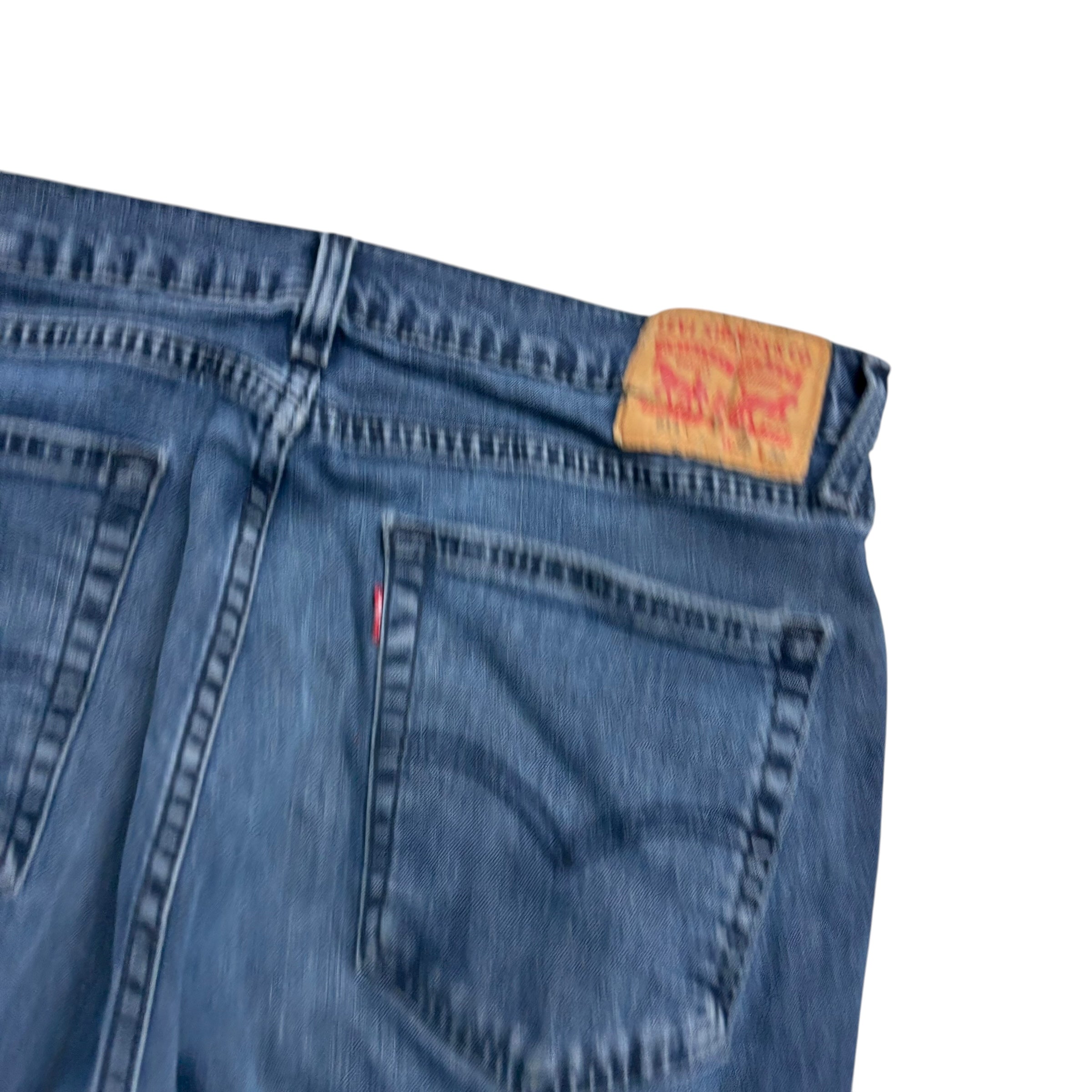 Levis 514 Jeans W34 L31 Mens Navy Blue Regular Straight Fit Stretch Denim