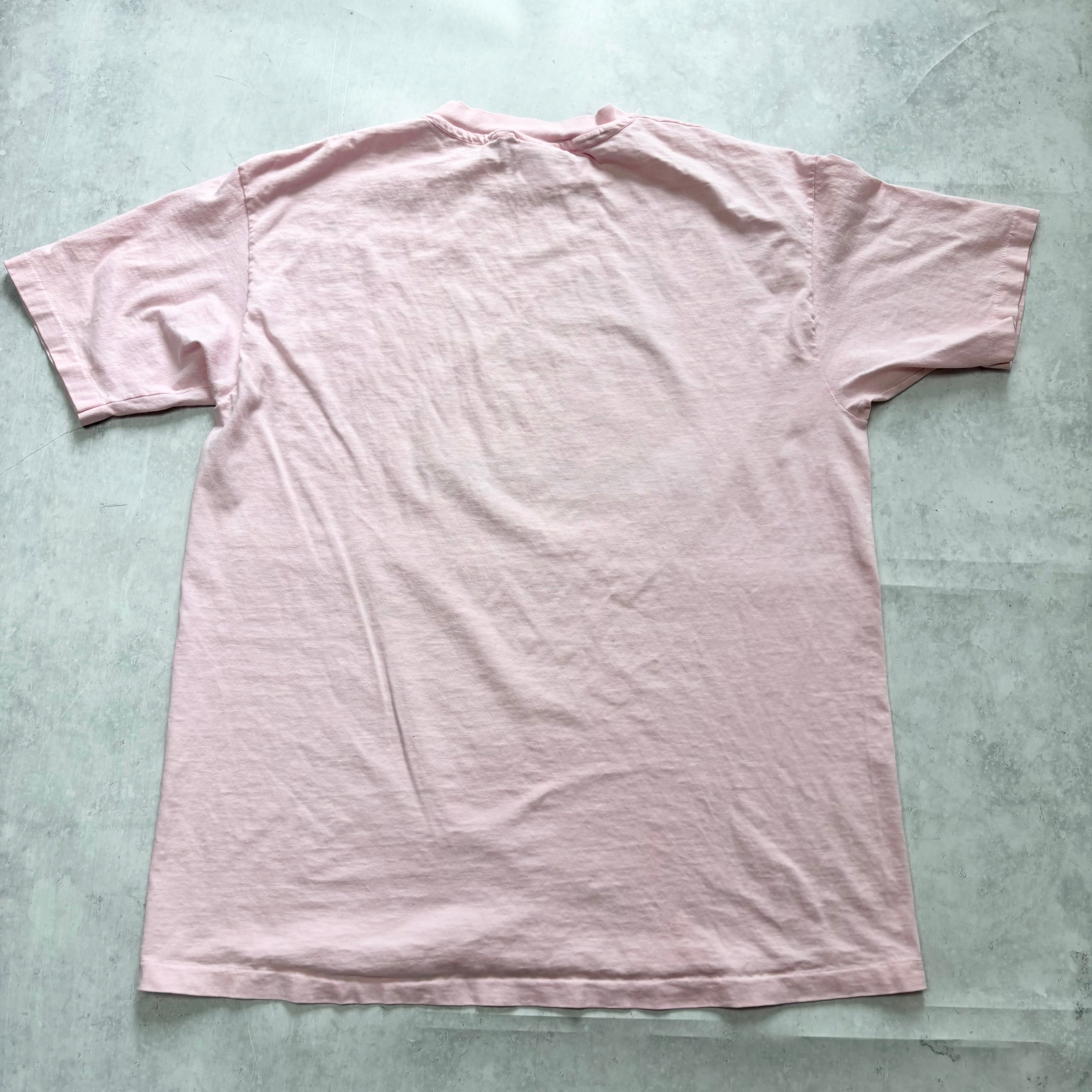 Vintage T Shirt Mens Large Pink Single Stitch Graphic Print 90s USA Tourist (F)