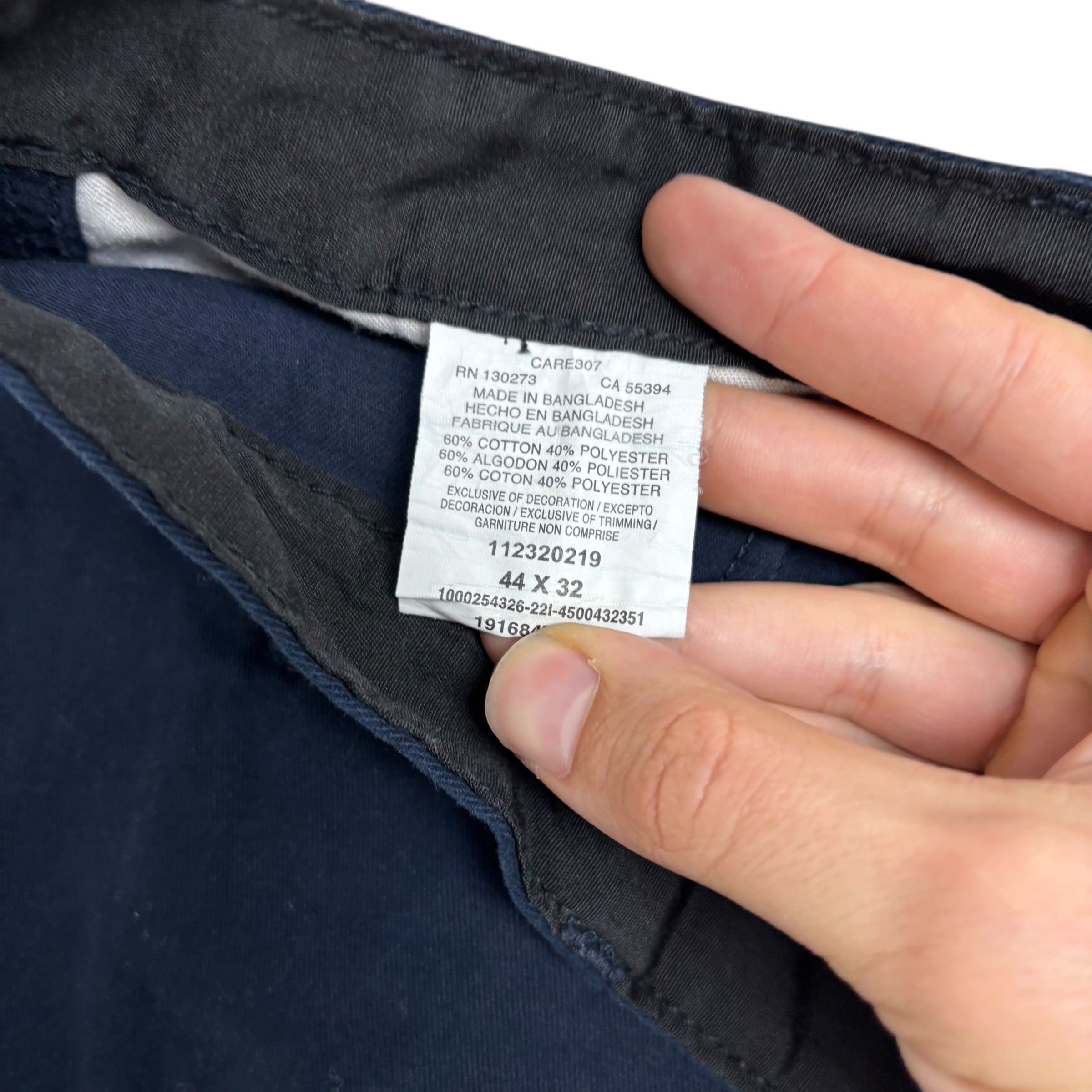 Wrangler Cargo Trousers W44 L32 Mens Navy Blue Relaxed Straight Fit Pants (E)