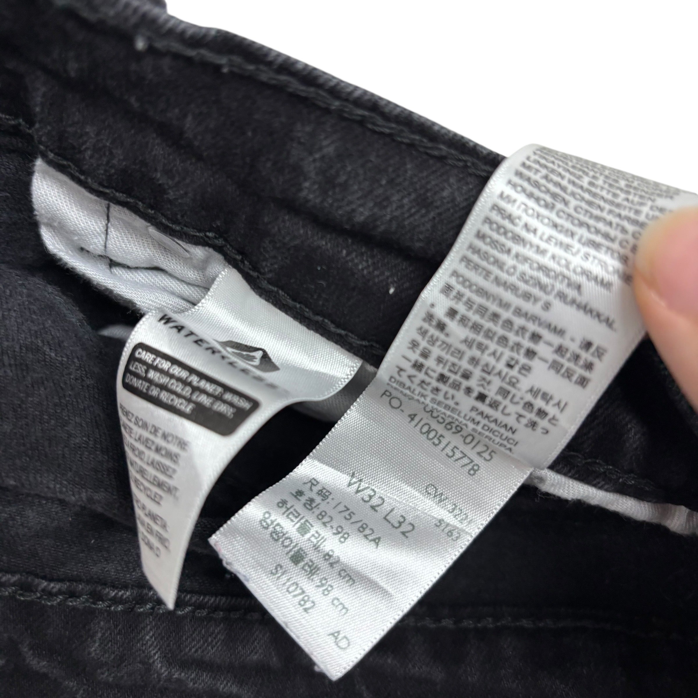 Levis 569 Jeans W32 L30 Mens Black Baggy Relaxed Straight Fit Stretch Denim