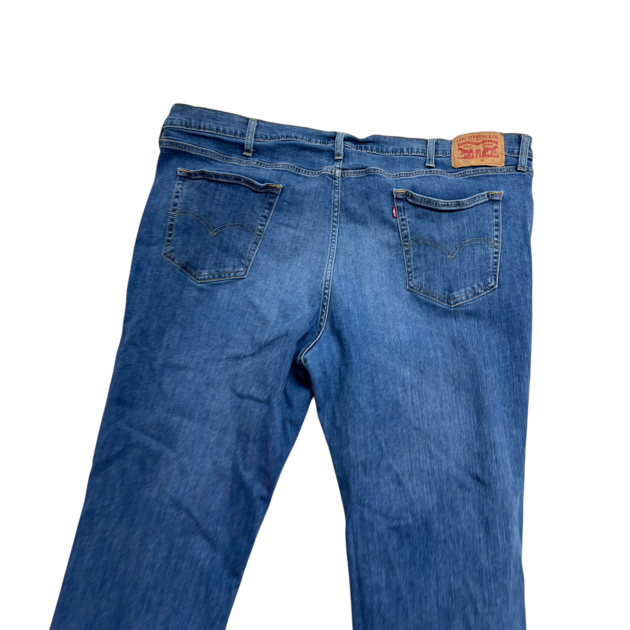 Levis 541 Jeans W48 L30 Mens Mid Blue Athletic Tapered Fit Stretch Denim (E)