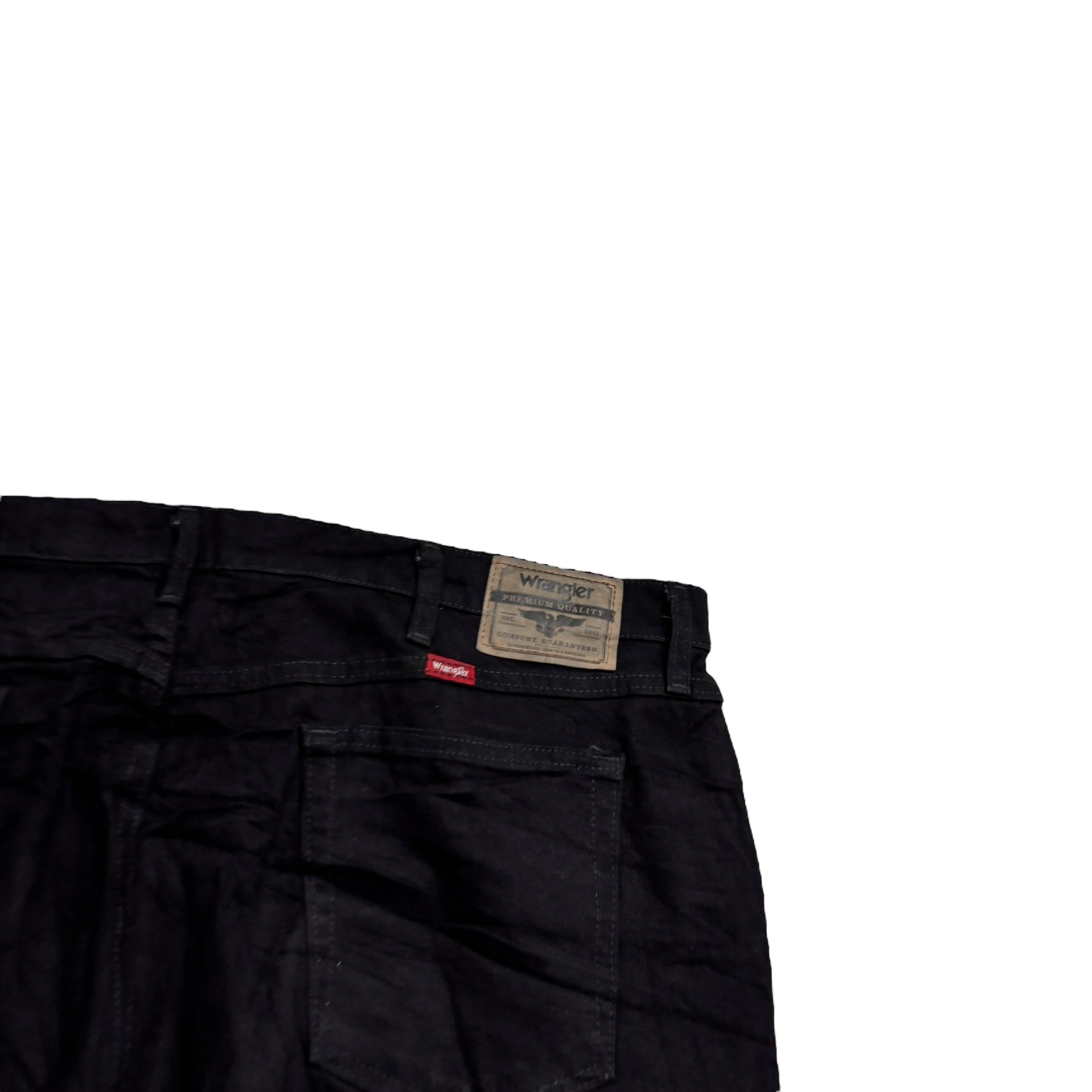 Wrangler Jeans W44 L31 Mens Black Relaxed Straight Fit Stretch Denim (E)