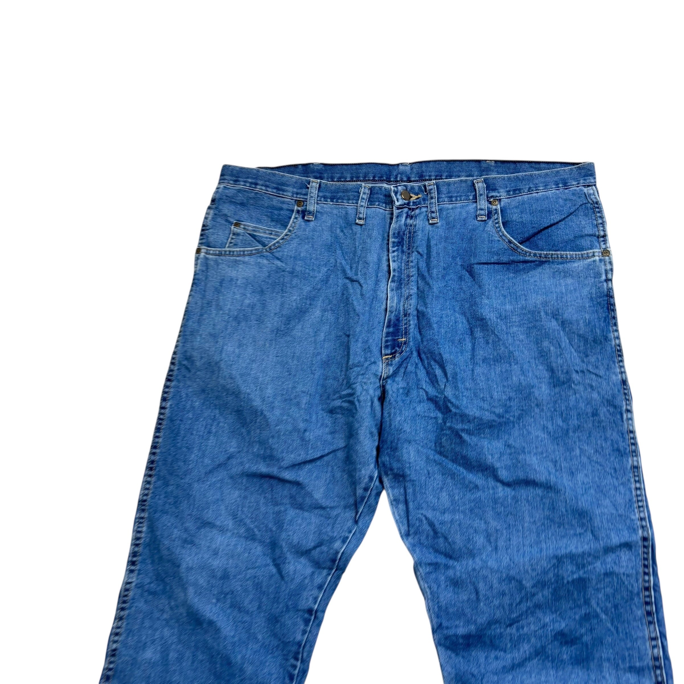 Wrangler Jeans W44 L28 Mens Mid Blue Regular Straight Fit Denim