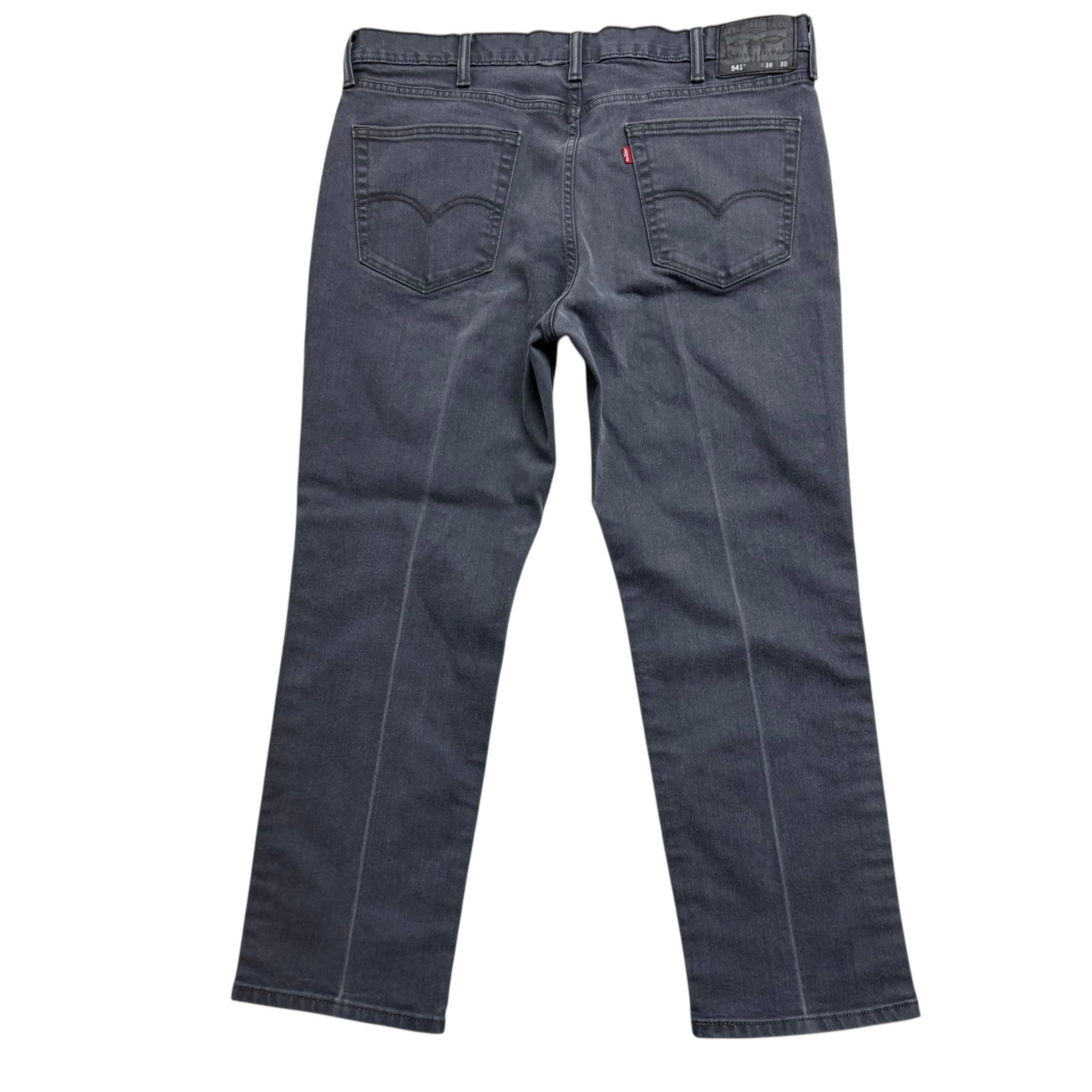Levis 541 Jeans W38 L29 Mens Grey Athletic Tapered Fit Stretch Denim