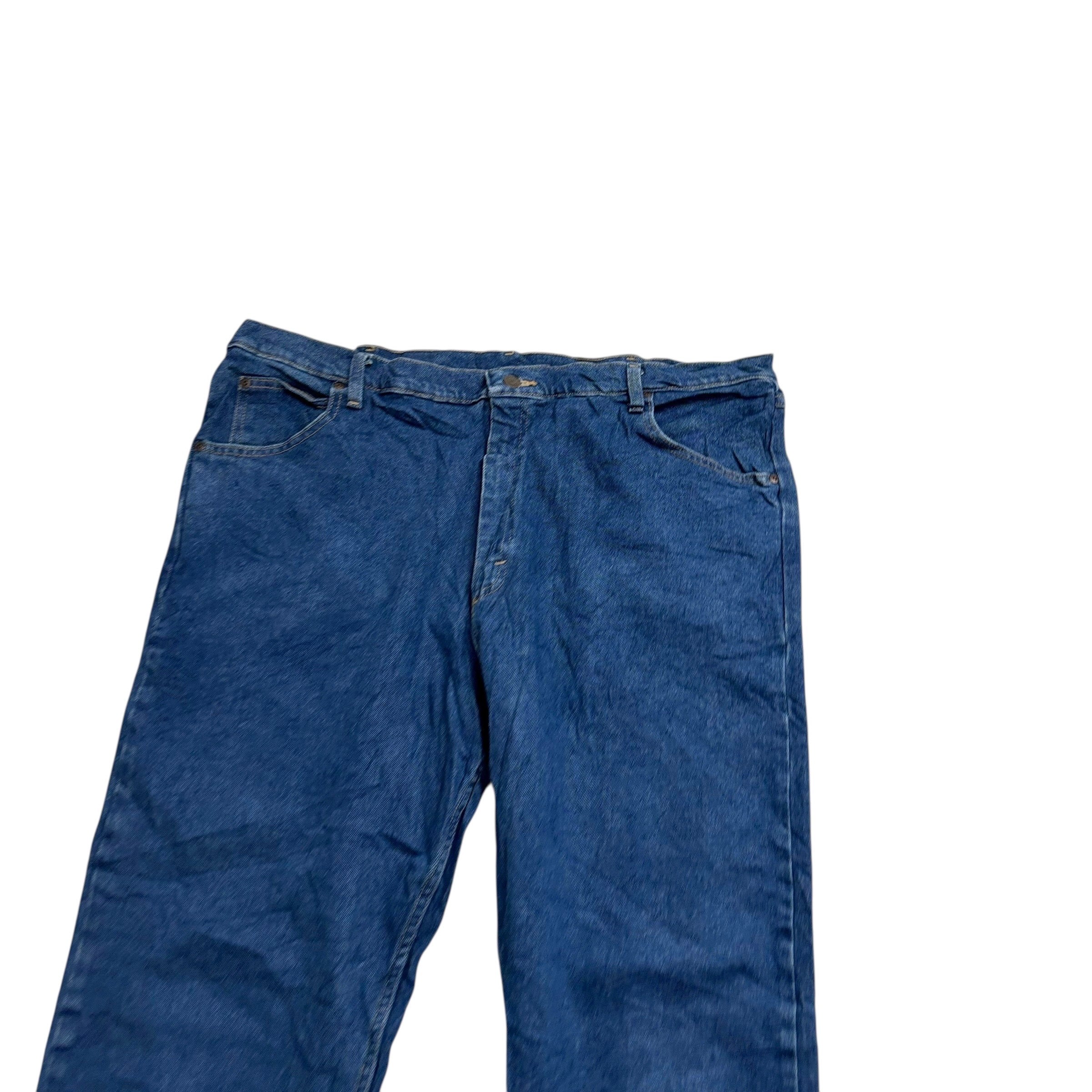 Wrangler Jeans W40 L32 Mens Mid Blue Relaxed Straight Fit Stretch Denim (E)
