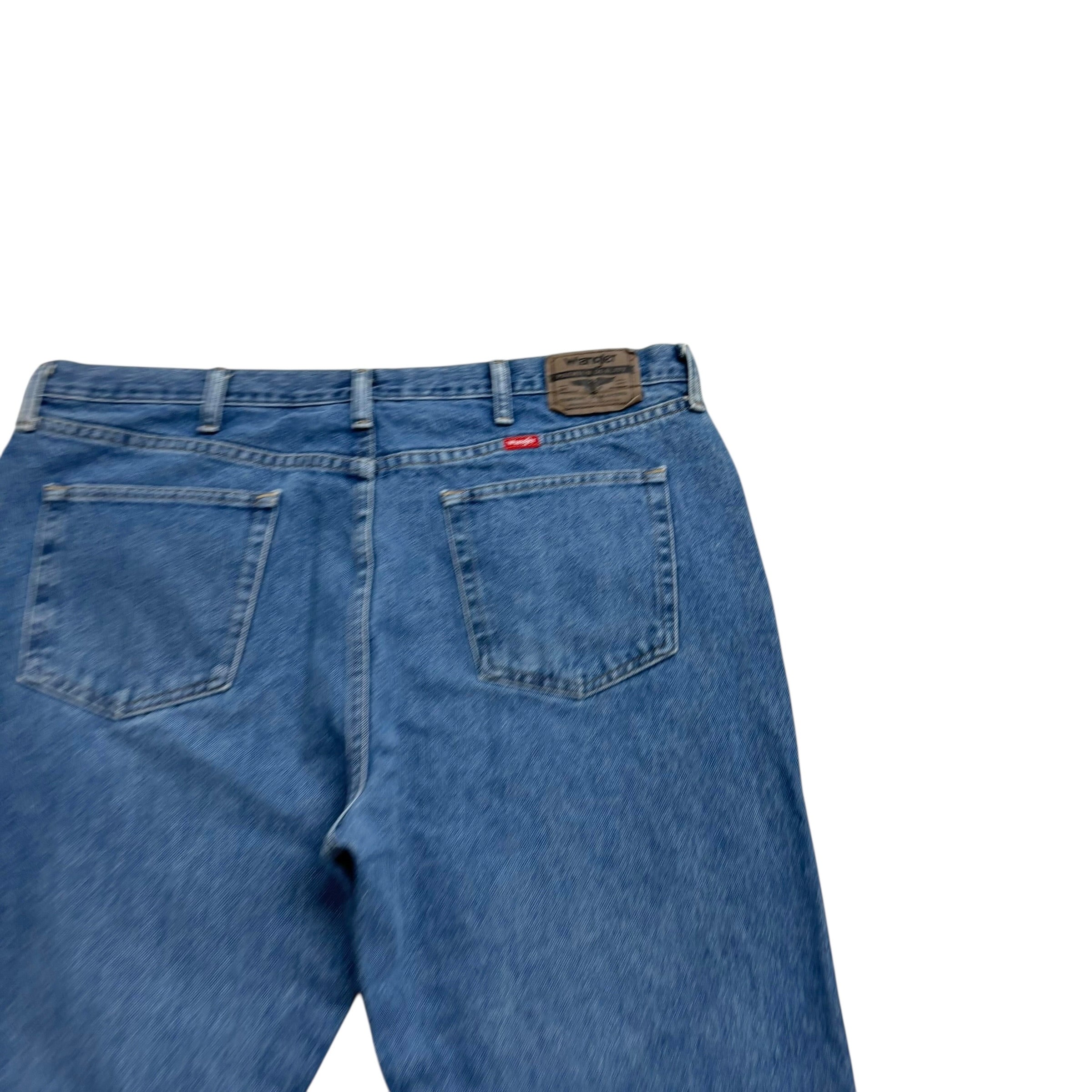 Wrangler Jeans W40 L30 Mens Mid Blue Regular Straight Fit Denim