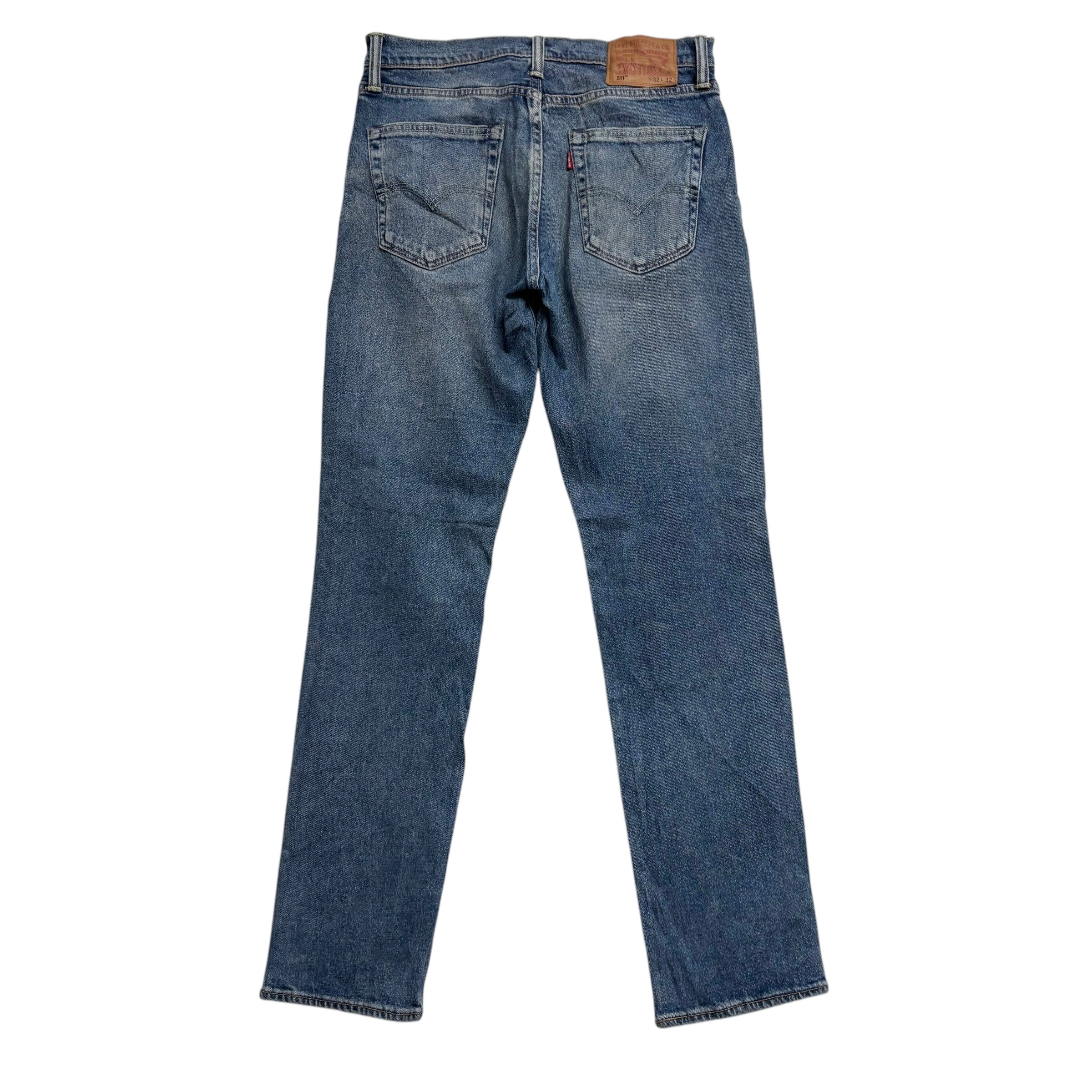 Levis 511 Jeans W31 L32 Mens Mid Blue Slim Fit Stretch Denim (E)