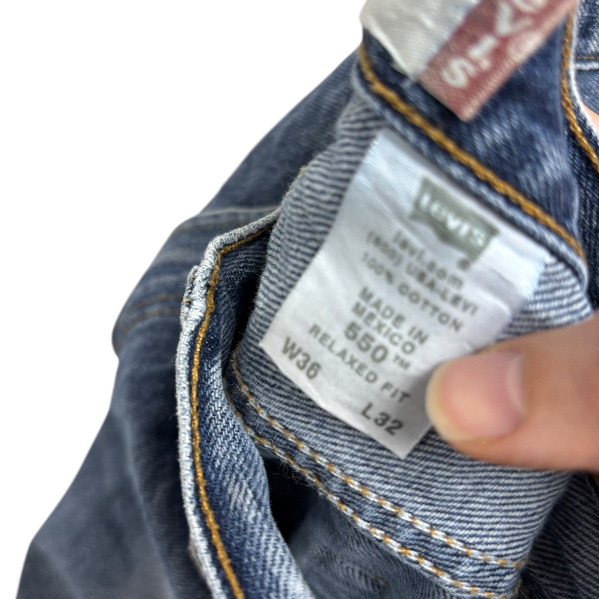 Levis 550 Jeans W36 L32 Mens Mid Blue Baggy Relaxed Straight Vintage Denim (E)