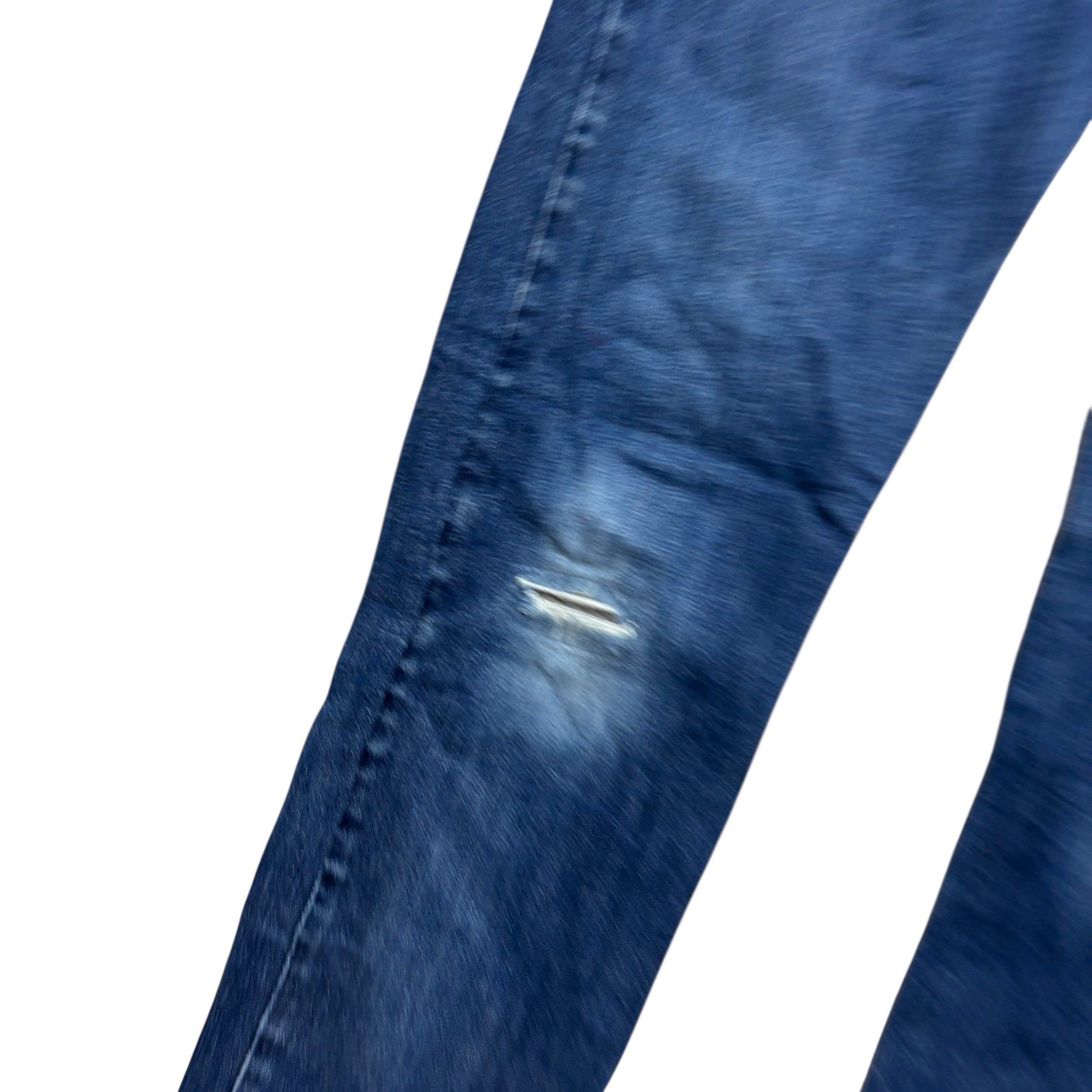 Levis 513 Jeans W30 L32 Mens Dark Blue Slim Straight Fit Stretch Distressed