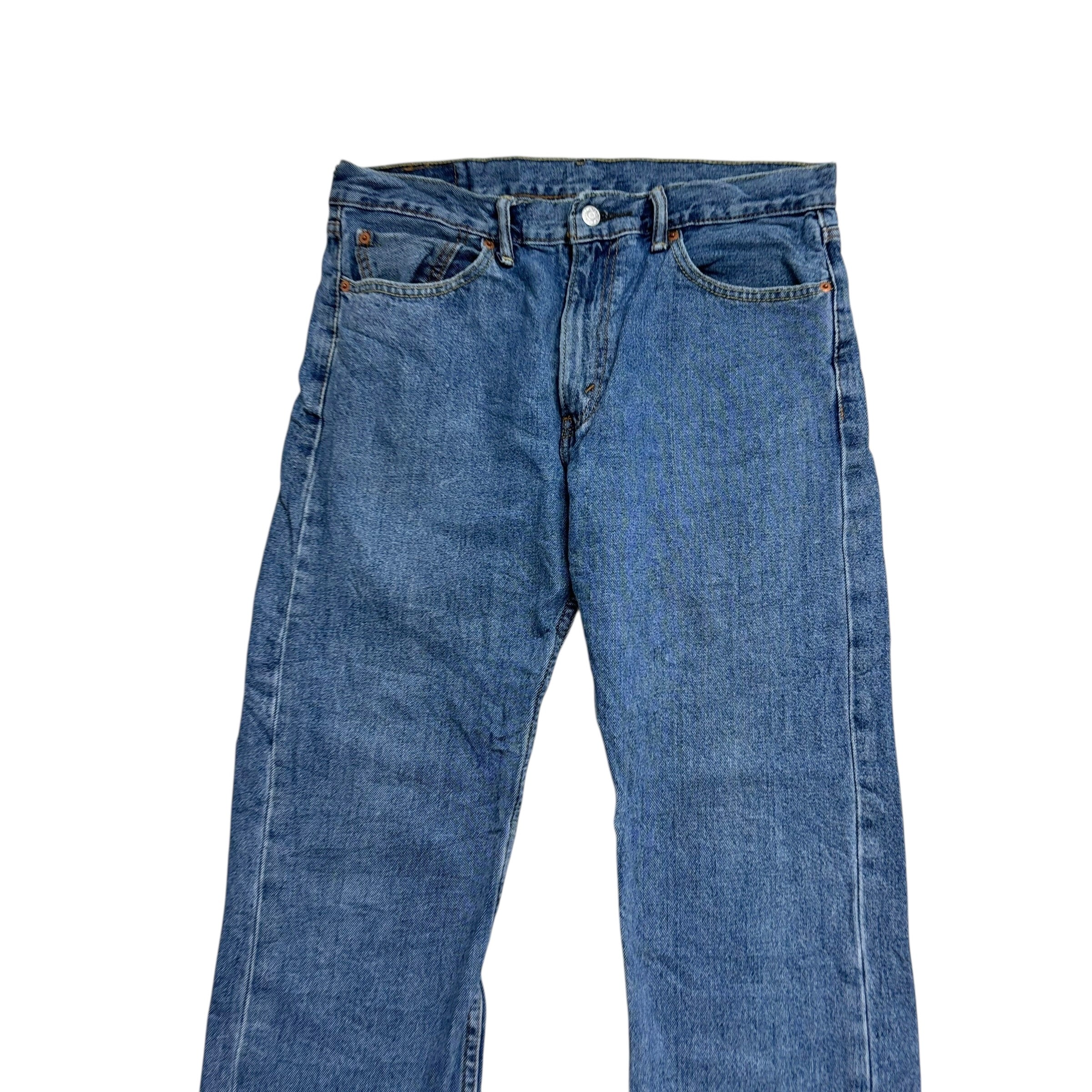 Levis 505 Jeans W33 L30 Mens Mid Blue Regular Straight Fit Denim (E)