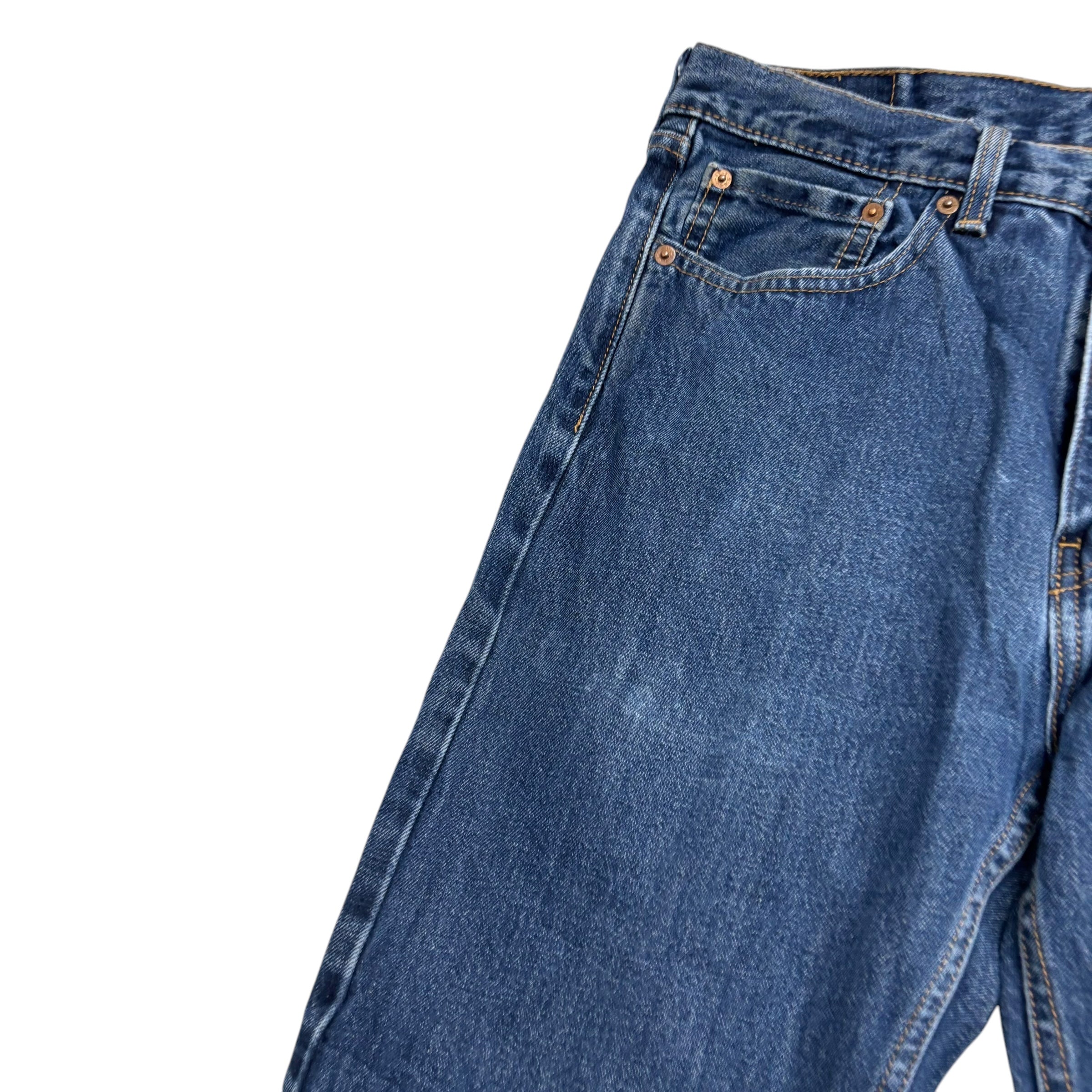 Levis 505 Jeans W33 L30 Mens Mid Blue Regular Straight Fit Denim