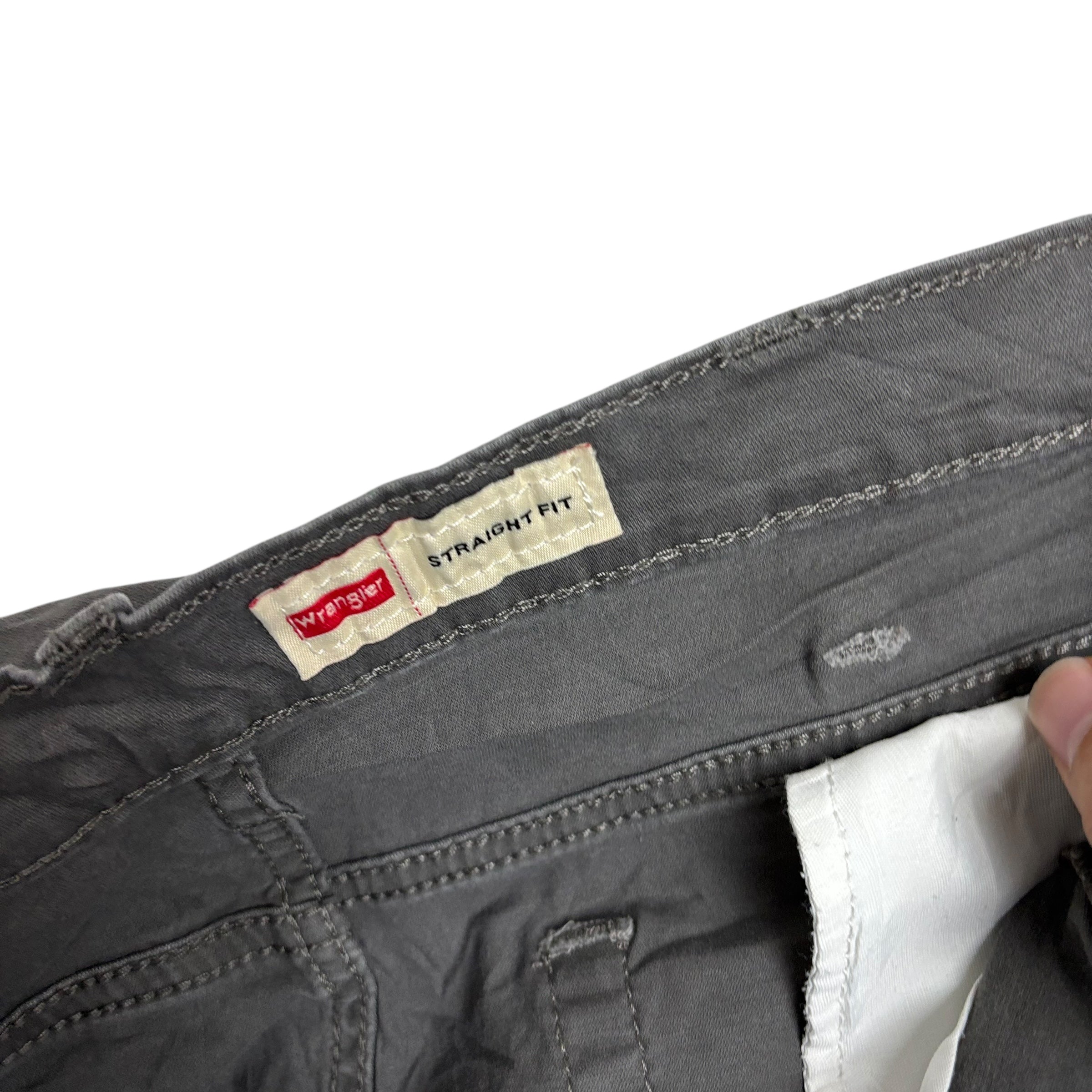 Wrangler Trousers W40 L30 Mens Grey Regular Straight Fit Stretch Pants (E)