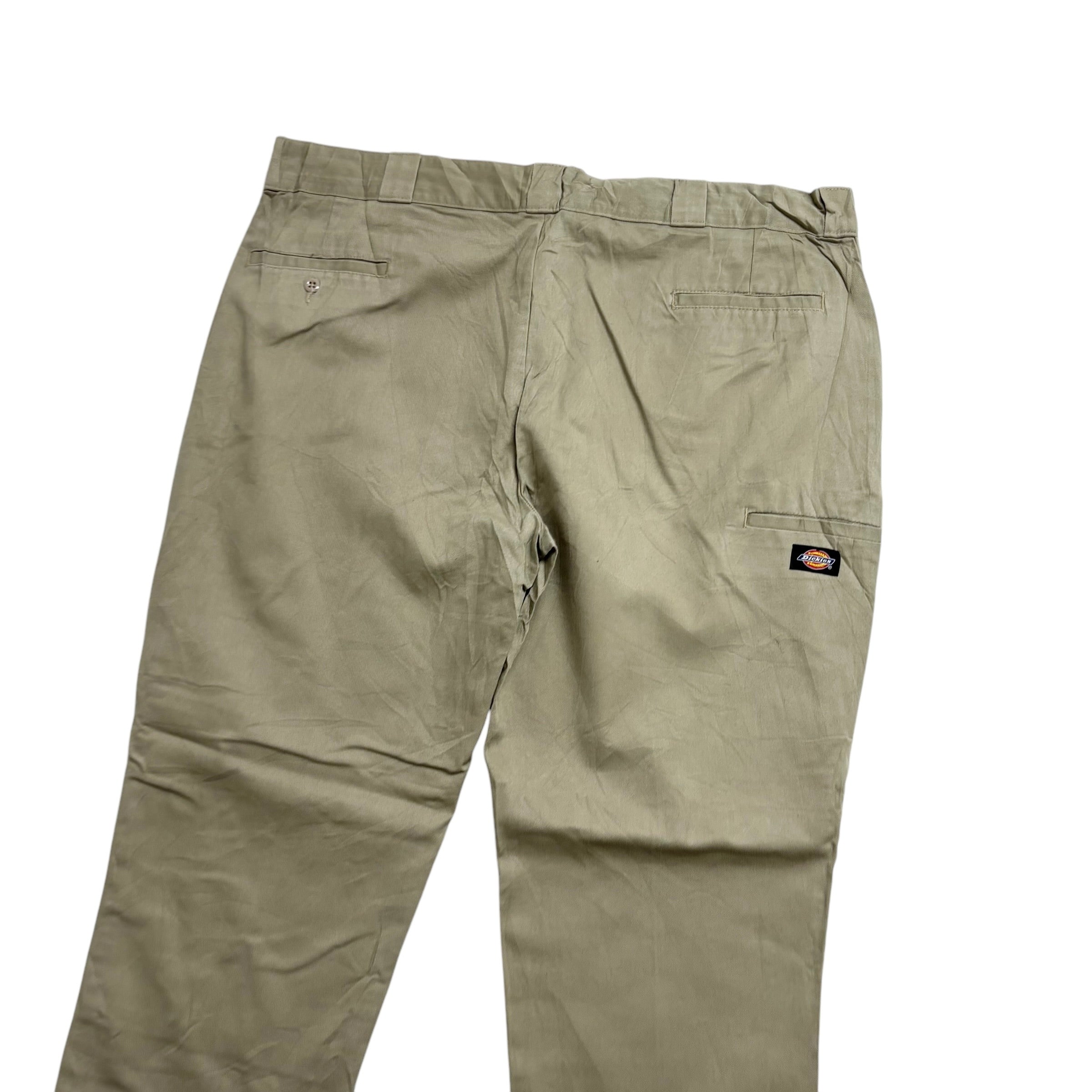 Dickies Double Knee Trousers W42 L32 Mens Beige Pants Skinny Straight Workwear