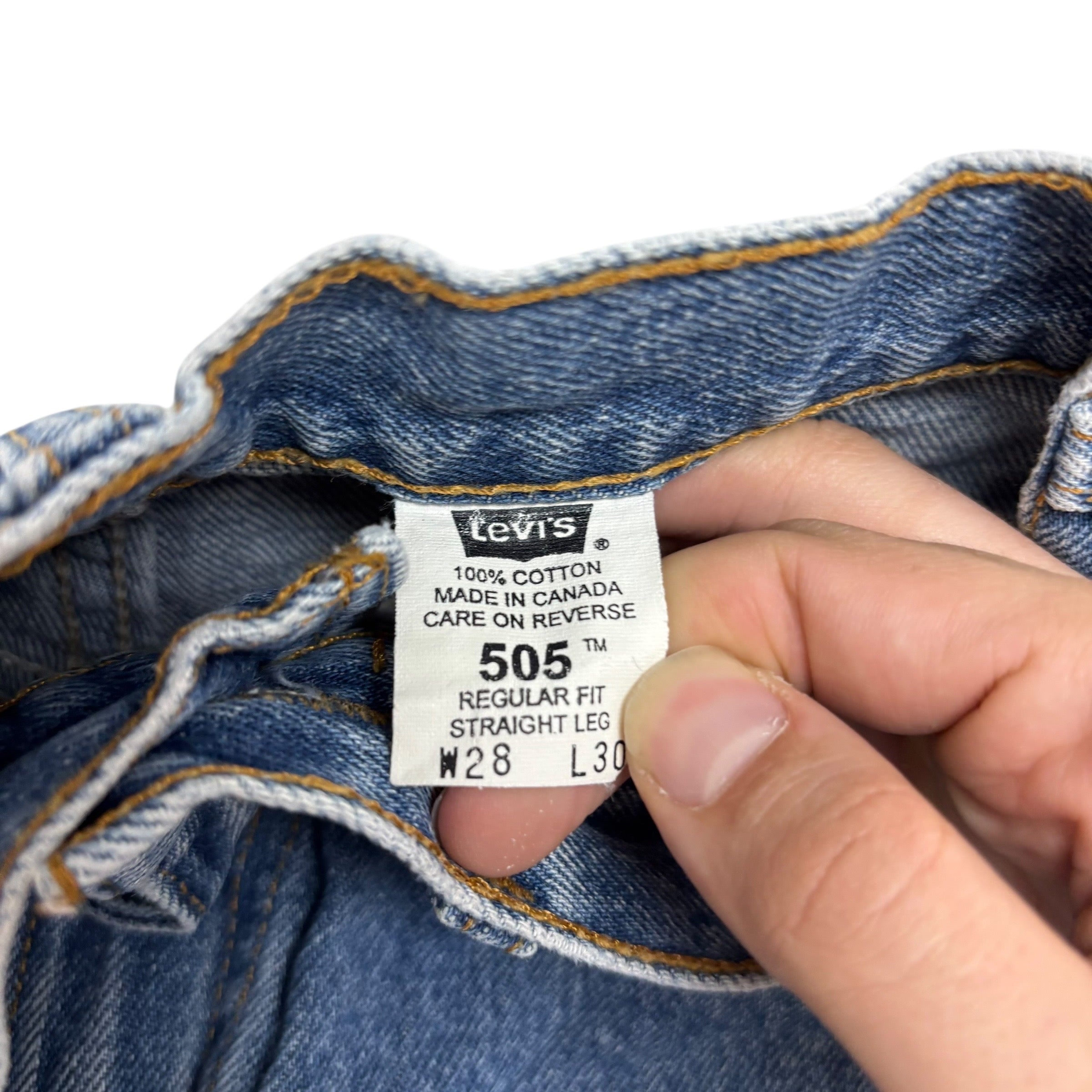 Levis 505 Jeans W26 L30 Mens Light Blue Regular Straight Fit Vintage Denim (E)