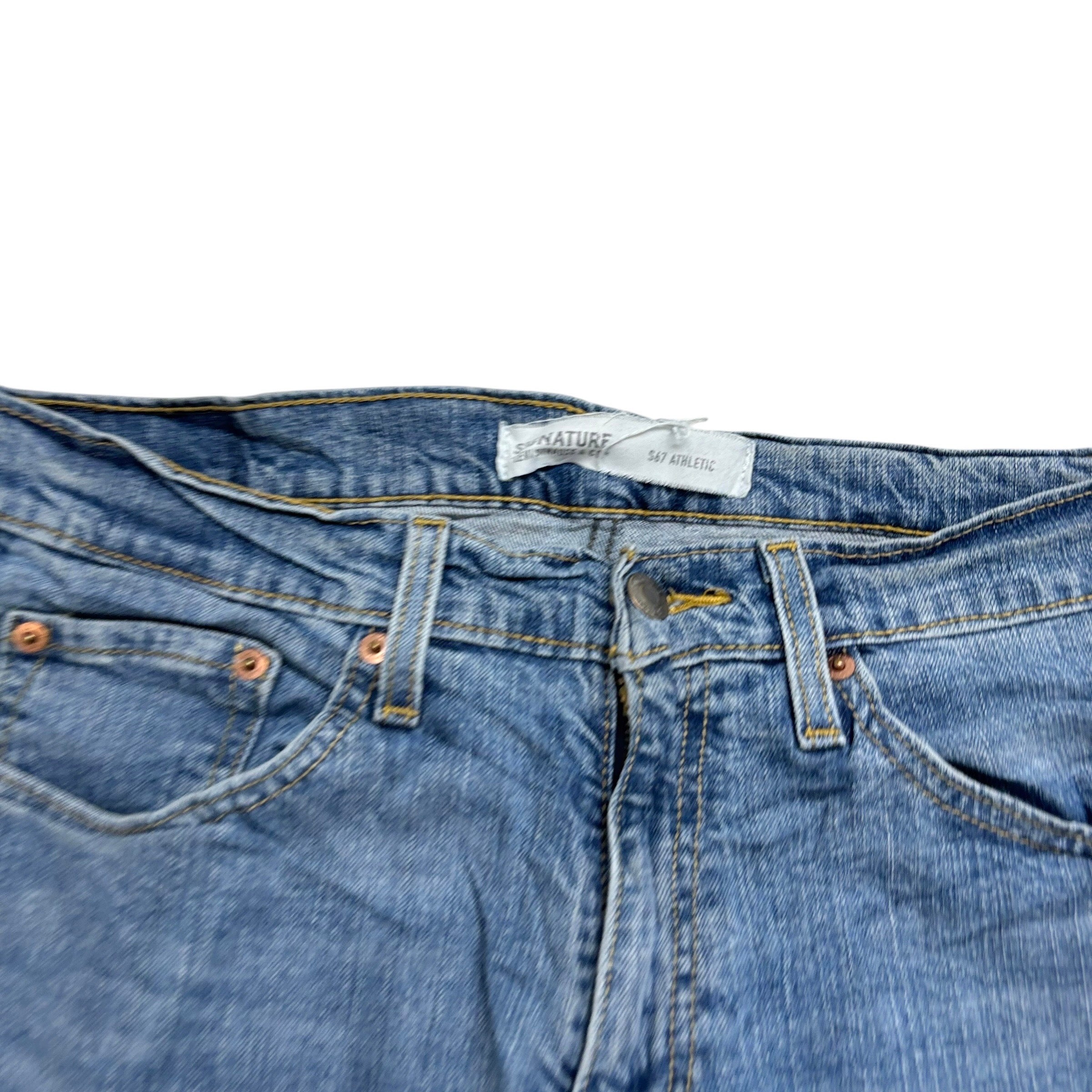 Levis Signature Jeans W32 L29 Mens Light Blue Athletic Fit Stretch Denim (E)