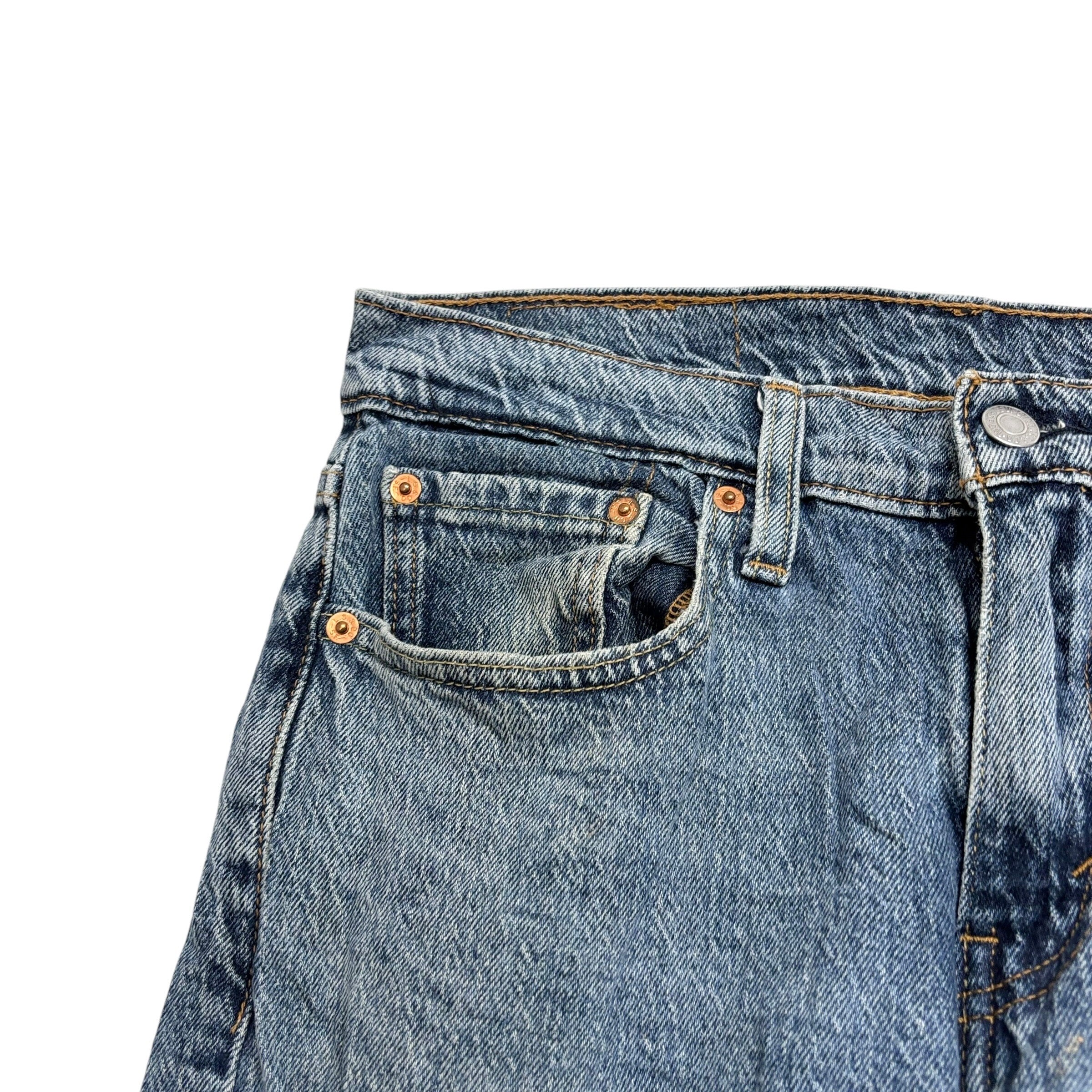 Levis 512 Jeans W29 L32 Mens Mid Blue Slim Taper Fit Distressed Stretch